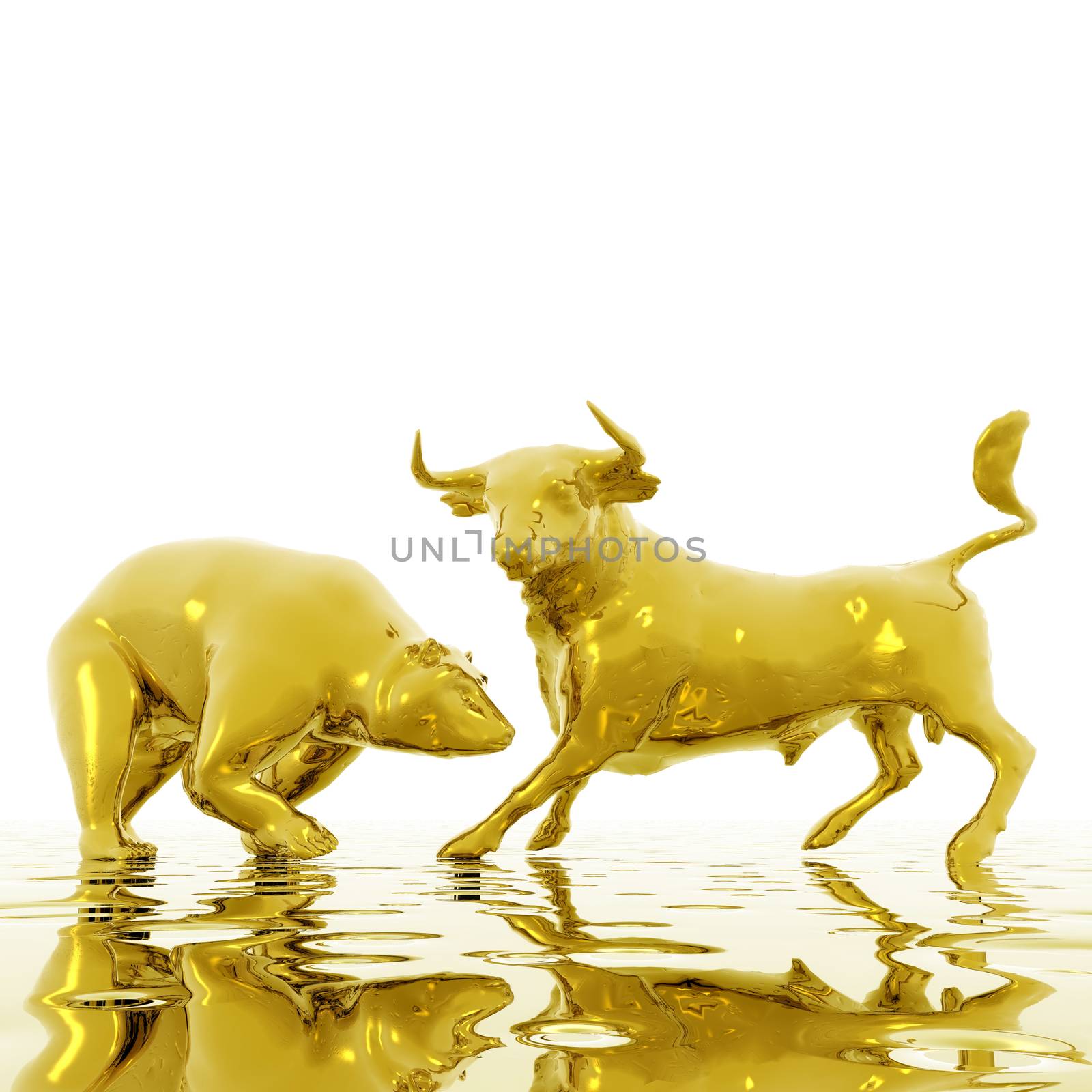 Digital Illustration of Bull and Bear