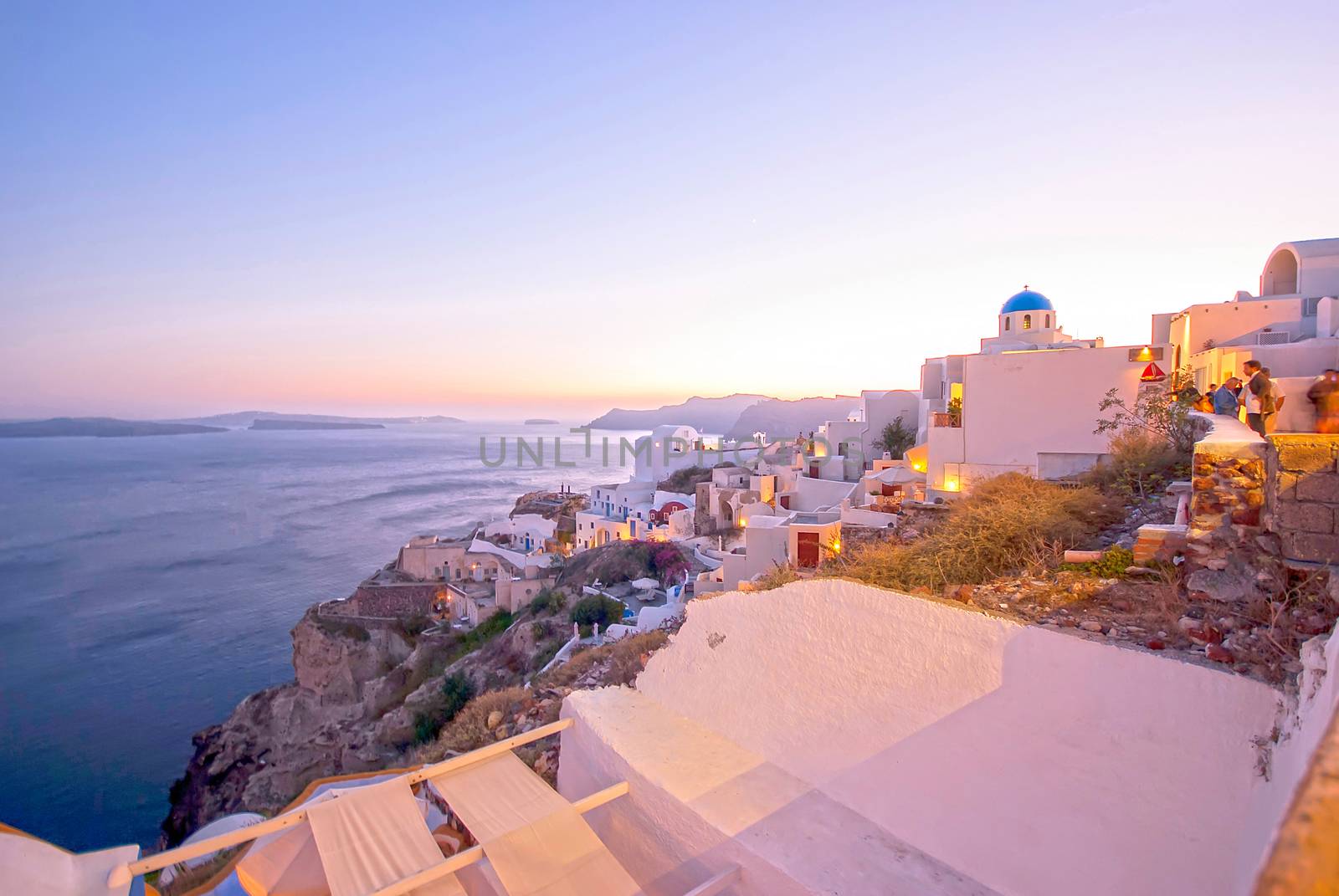 Oia Santorini Greece famous with beautiful romantic sunsets