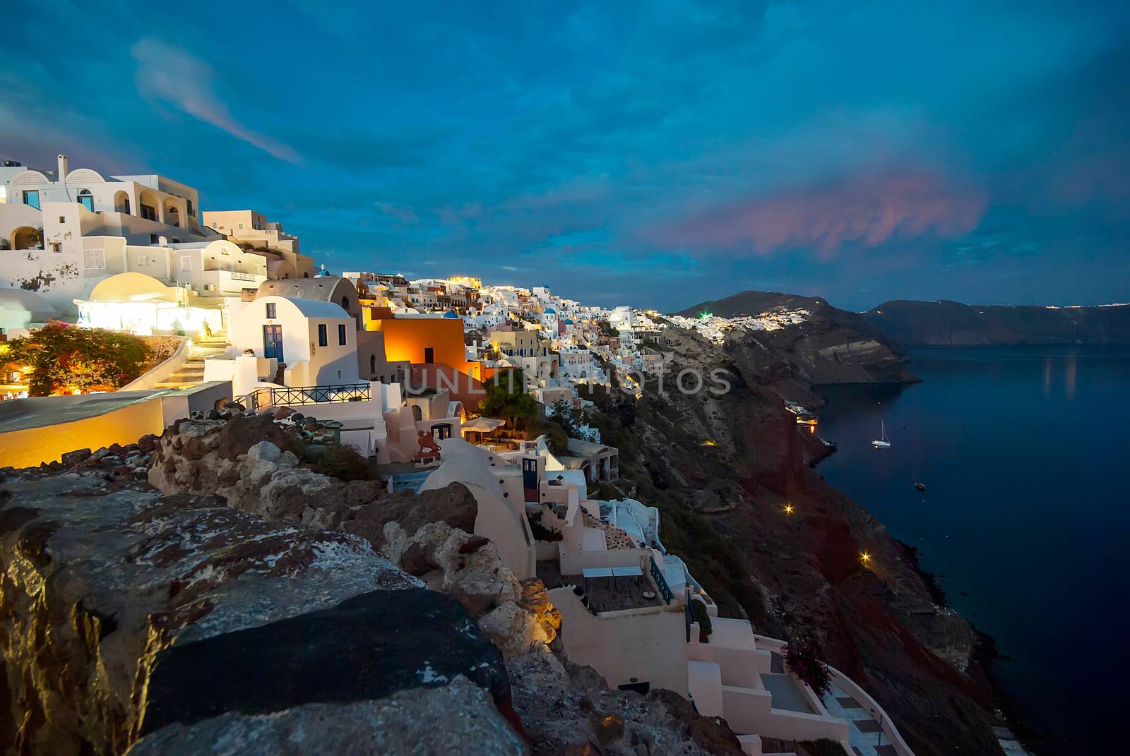 Oia Santorini Greece famous with beautiful romantic sunsets