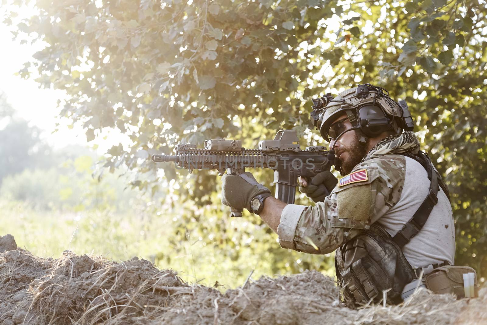 american soldier shooting  by alessandroguerriero