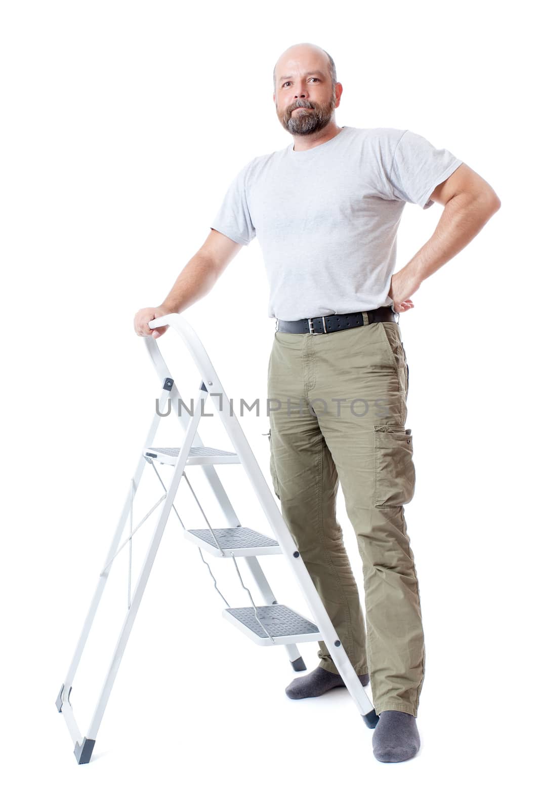 man with ladder by magann