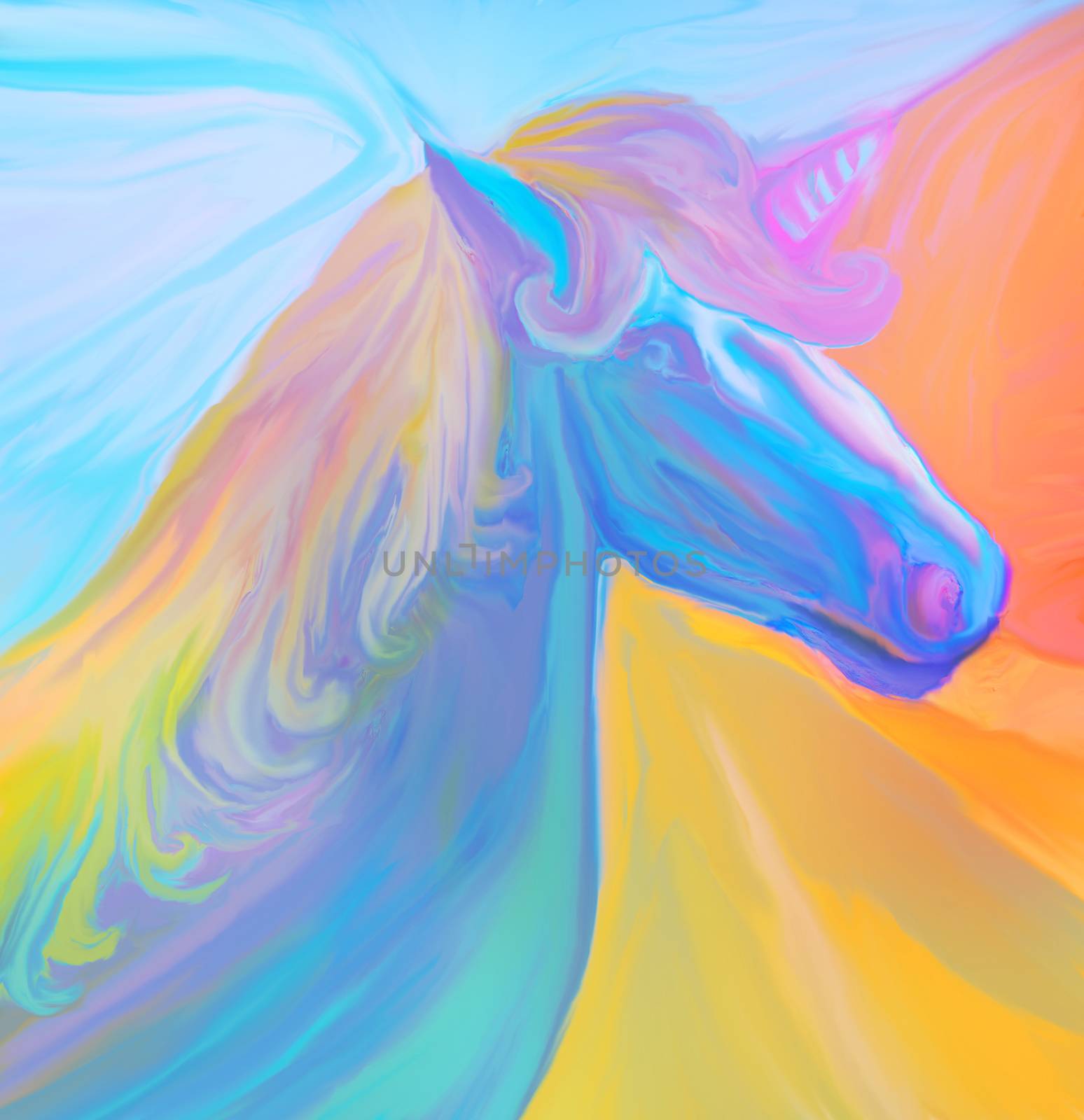Portrait of magic unicorn. by JackyBrown
