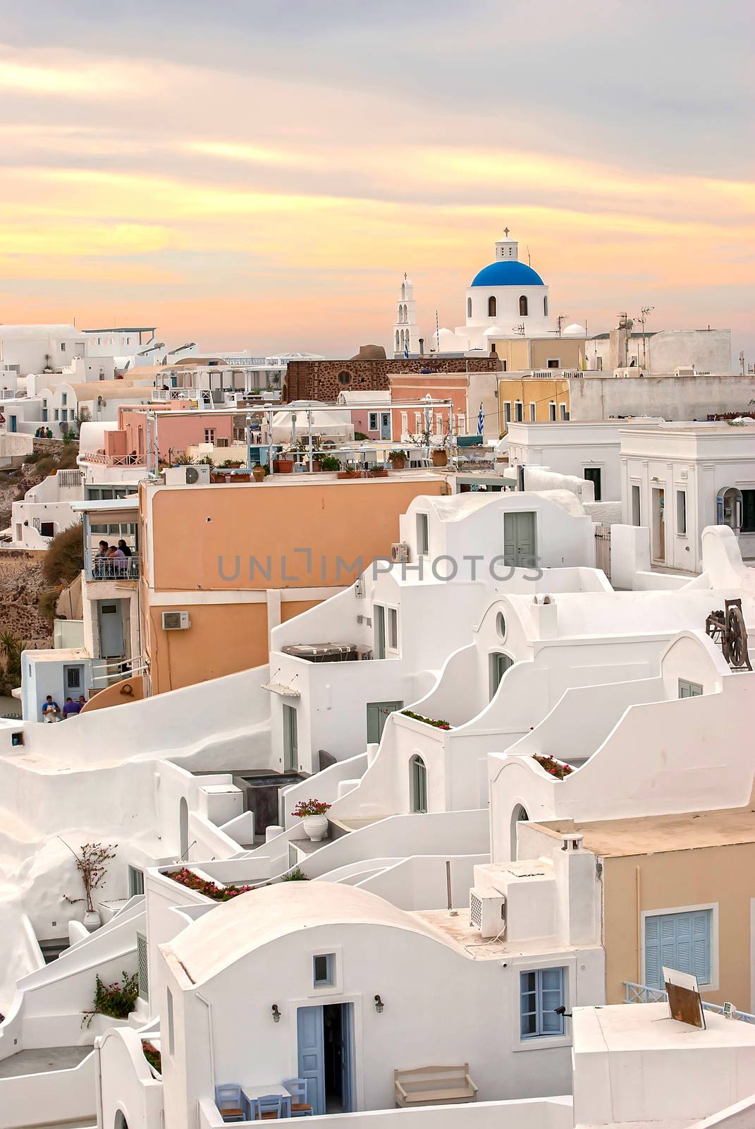 Oia Santorini Greece famous with beautiful romantic sunsets