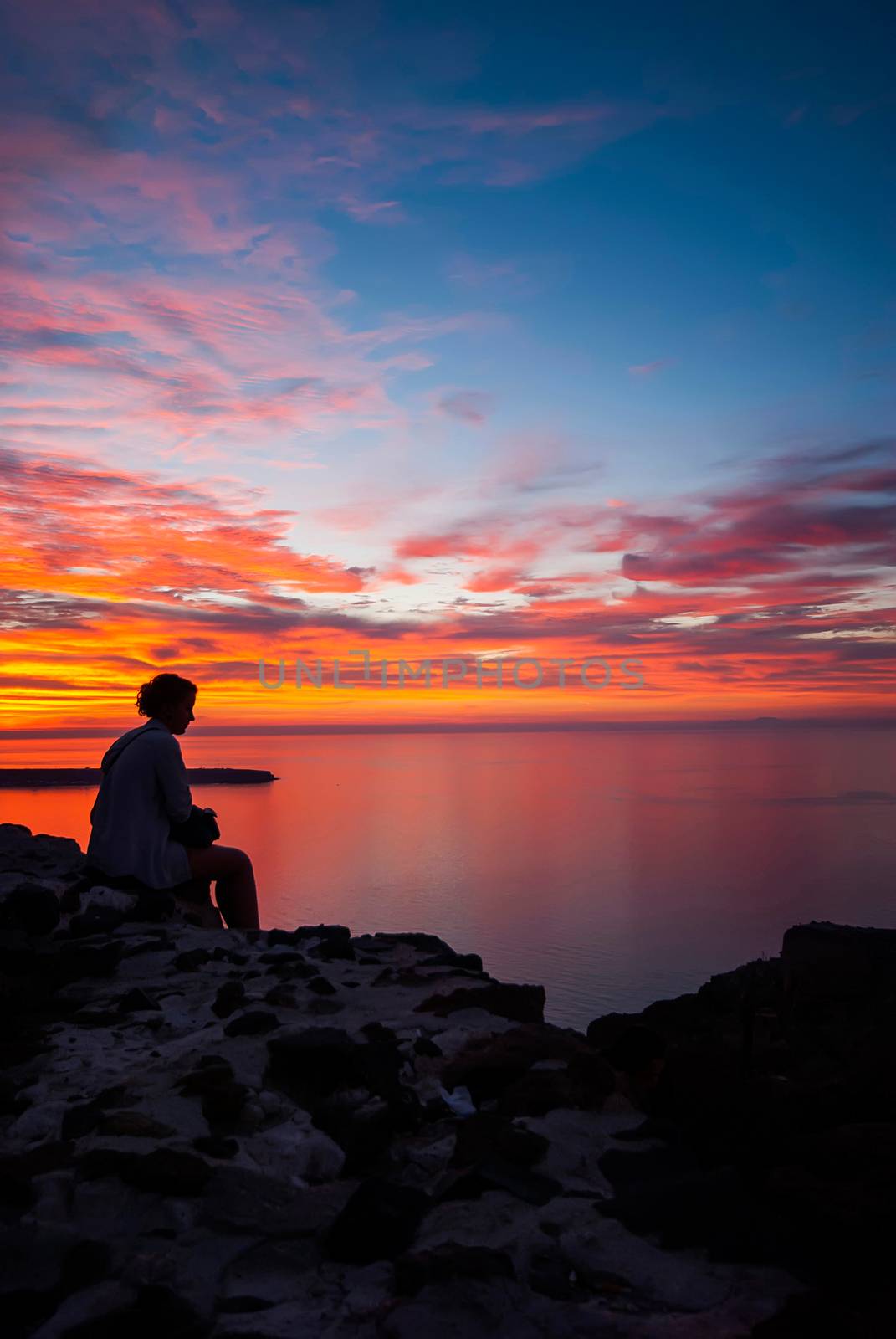 Oia Santorini Greece famous with beautiful romantic sunsets