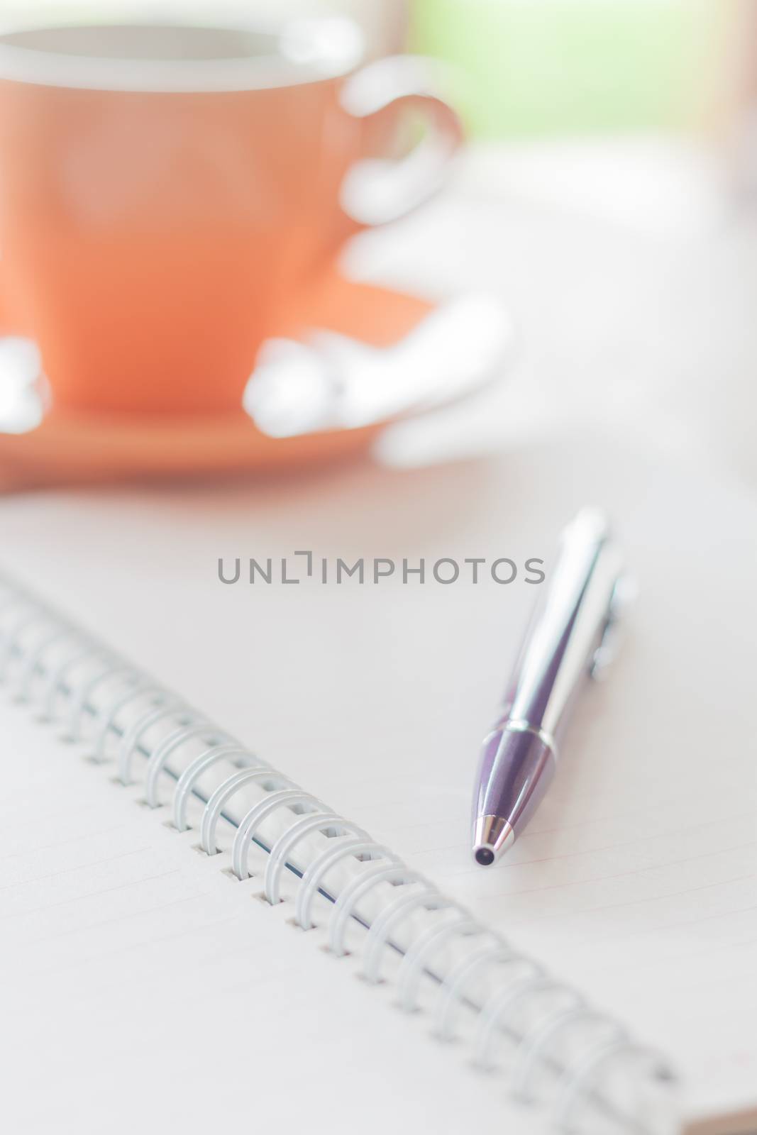 Prepare writing in coffee shop, stock photo