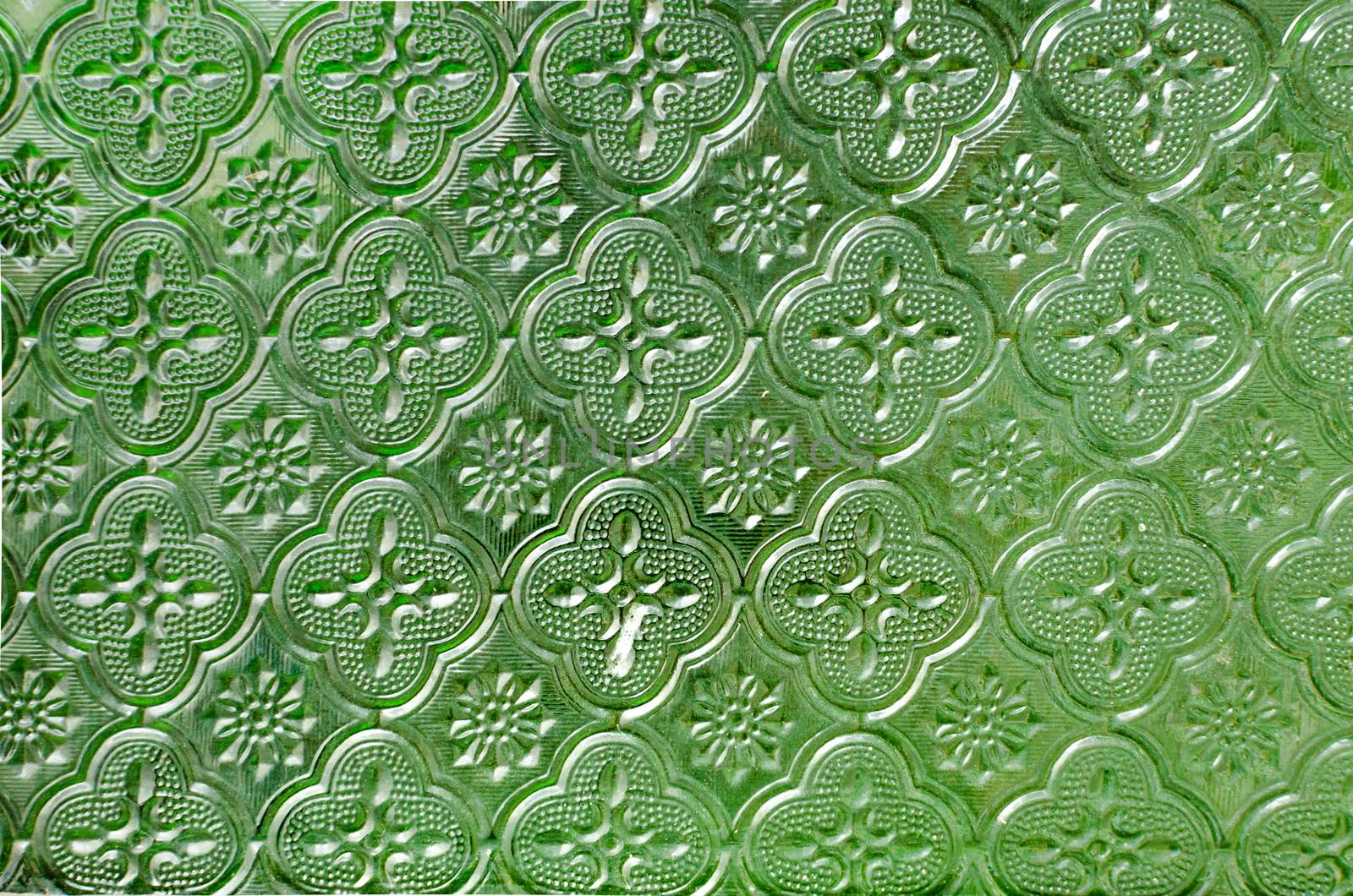 Sheet of glass texture green star pattern for Window by nopparats