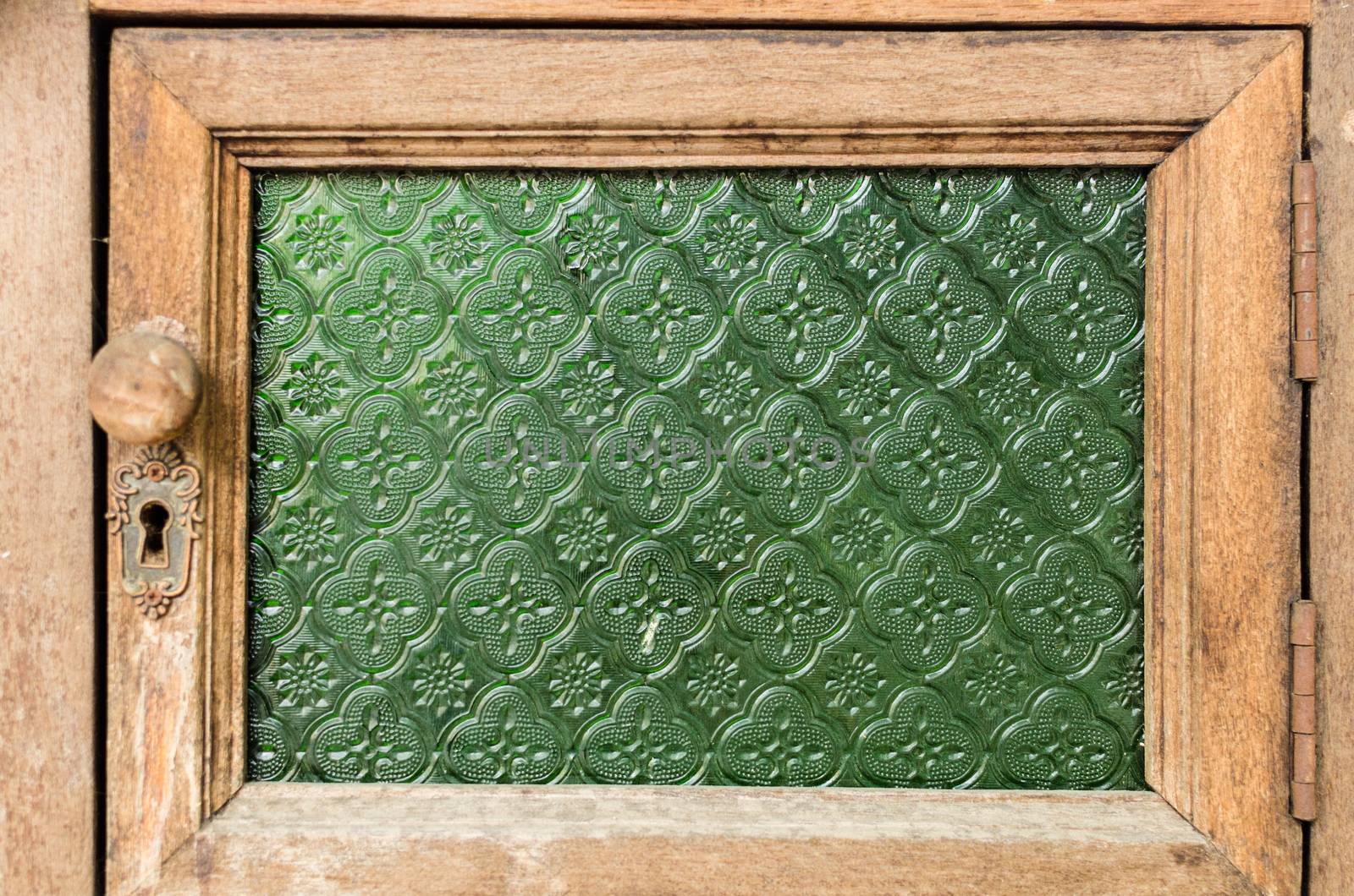 Sheet of glass texture, Green star pattern for wood window