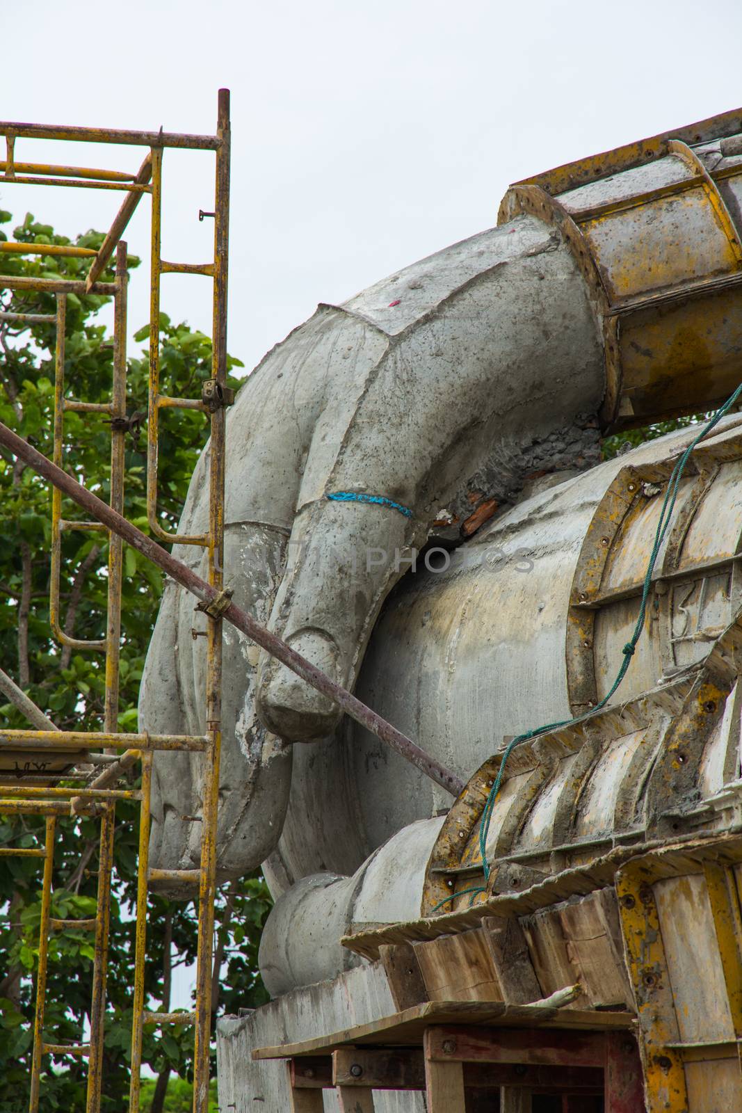 Construction of a Buddha statue, Loei Province Thailand, Asia