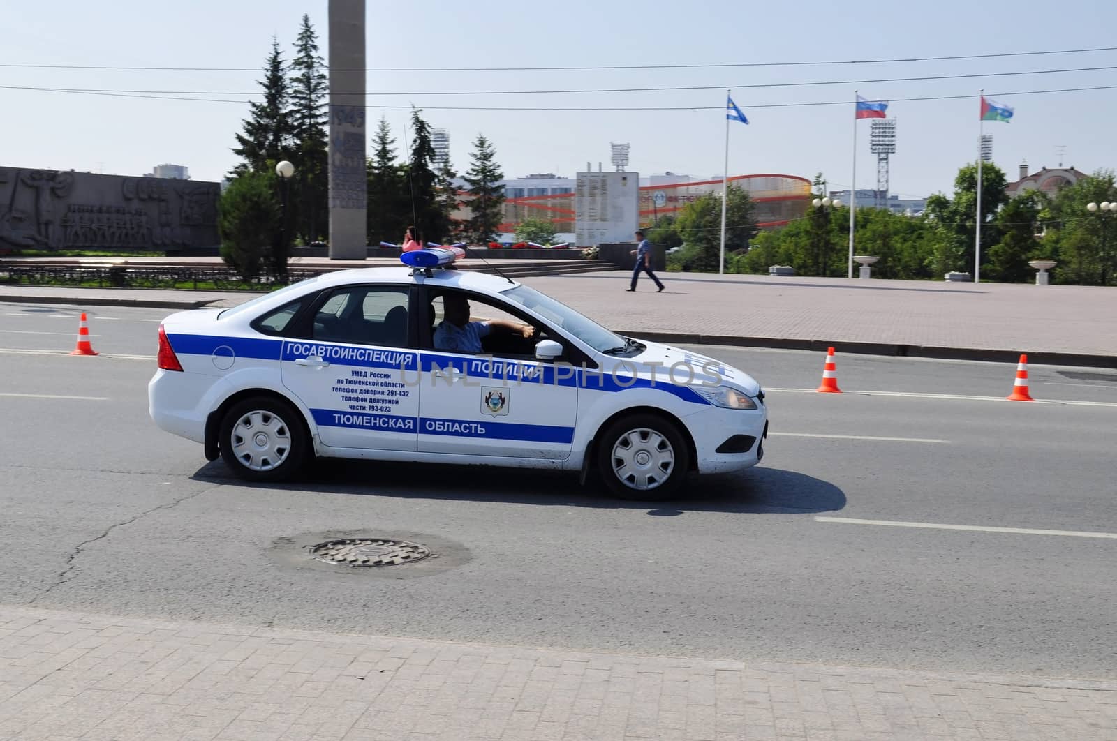 Car of police. Traffic police. Tyumen, Russia