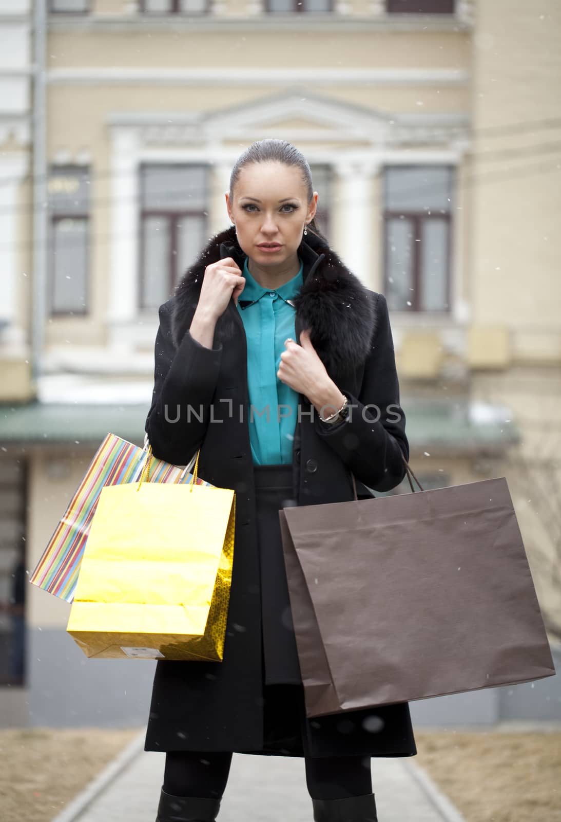 Young woman in winter day by andersonrise