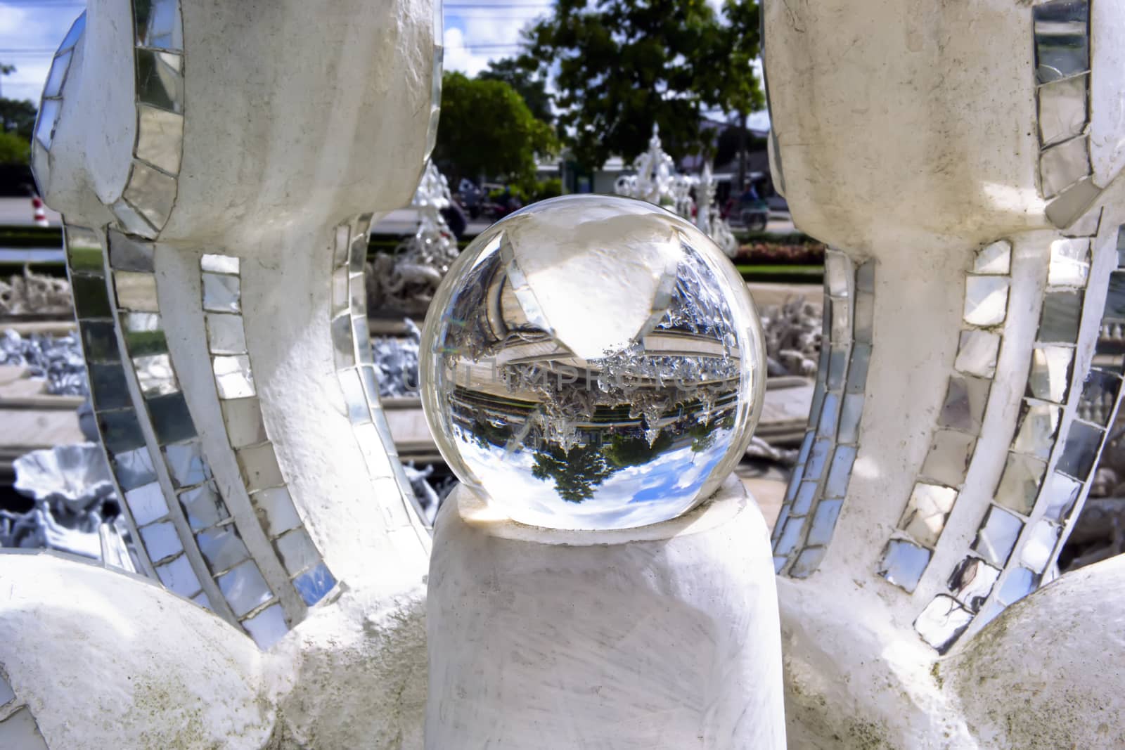 Magic Balls of Wat Rong Khun. Buddhist temple in Chiang Rai, Thailand.