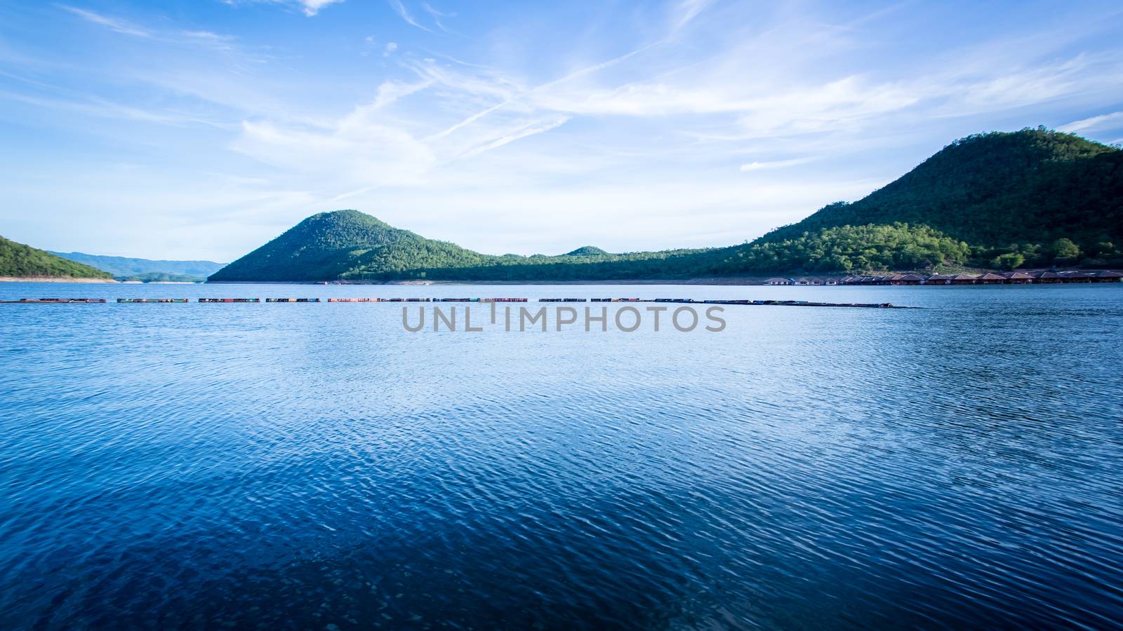 Sri Na Karin Dam and national park in thailand, taken on a sunny day