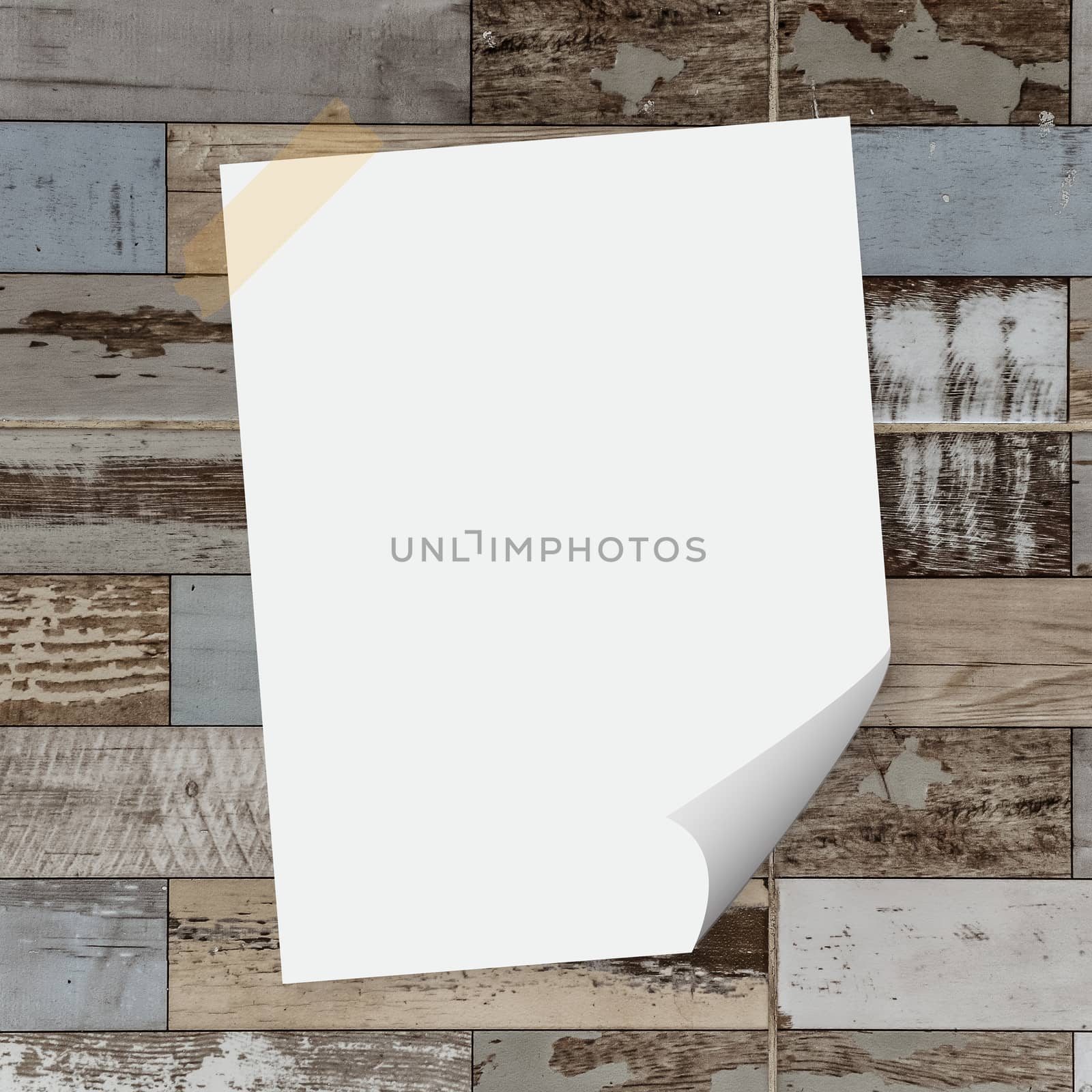 Blank paper on the wood background