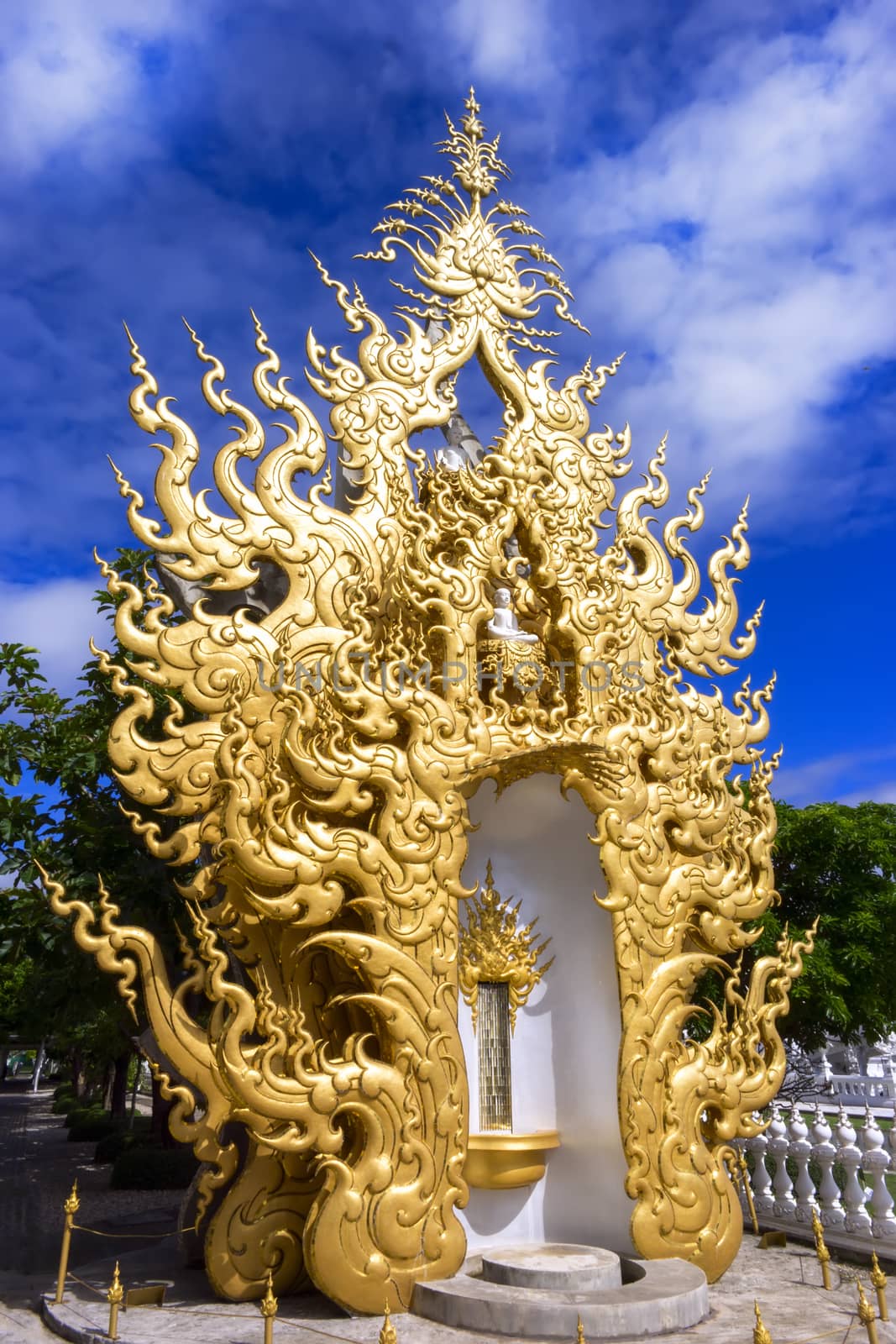 White Temple Architectural Details, is a contemporary unconventional Buddhist temple in Chiang Rai, Thailand.