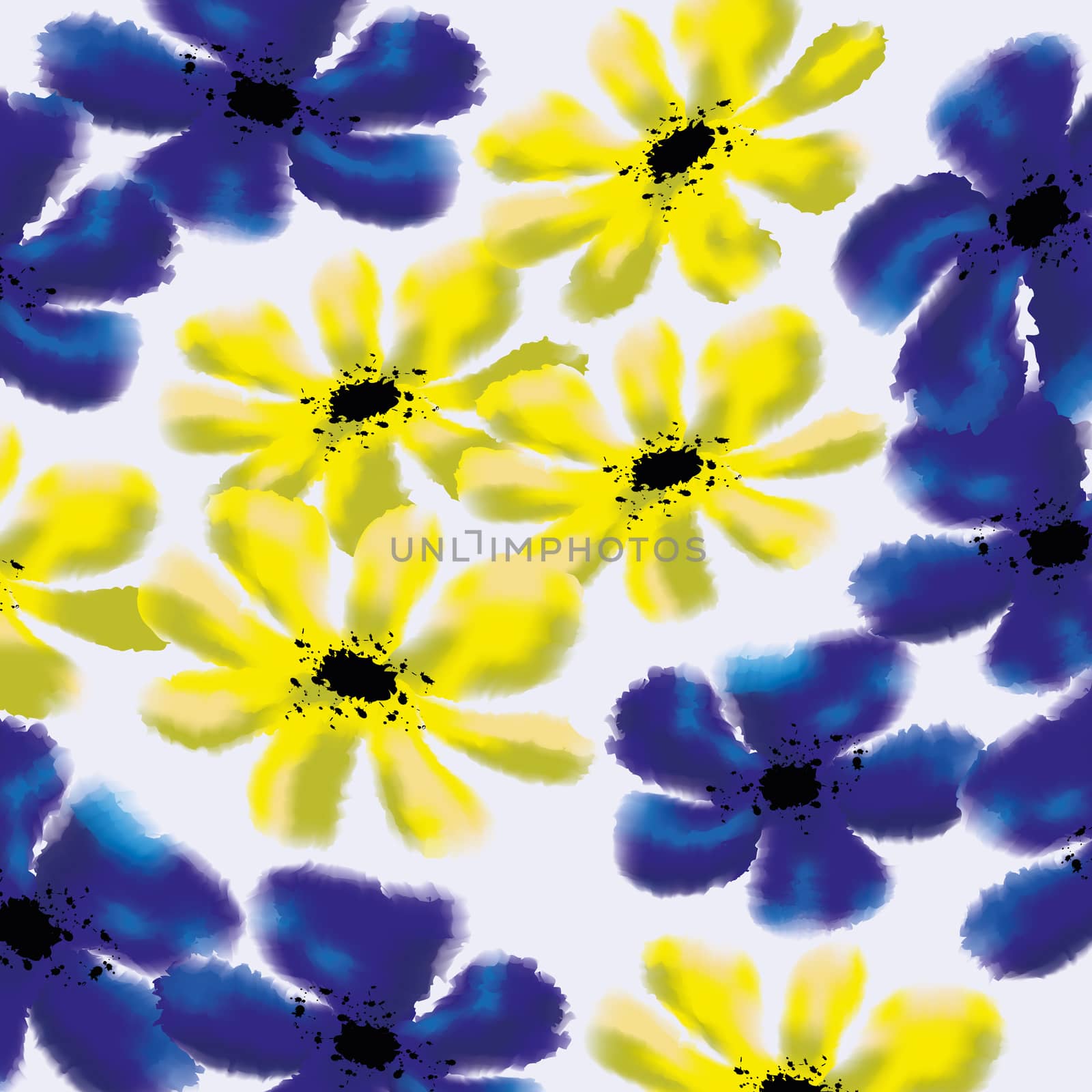 Forget-me-not and cinquefoil floral pattern by Arsgera