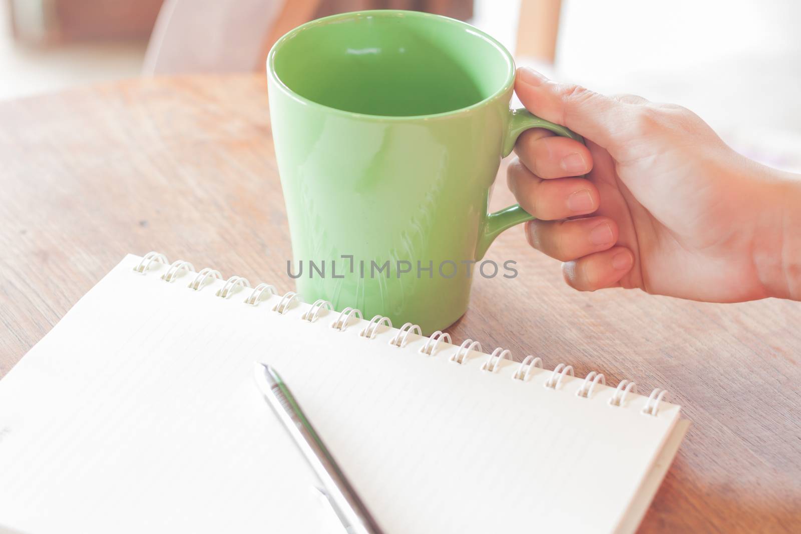 Coffee time in coffee shop, stock photo