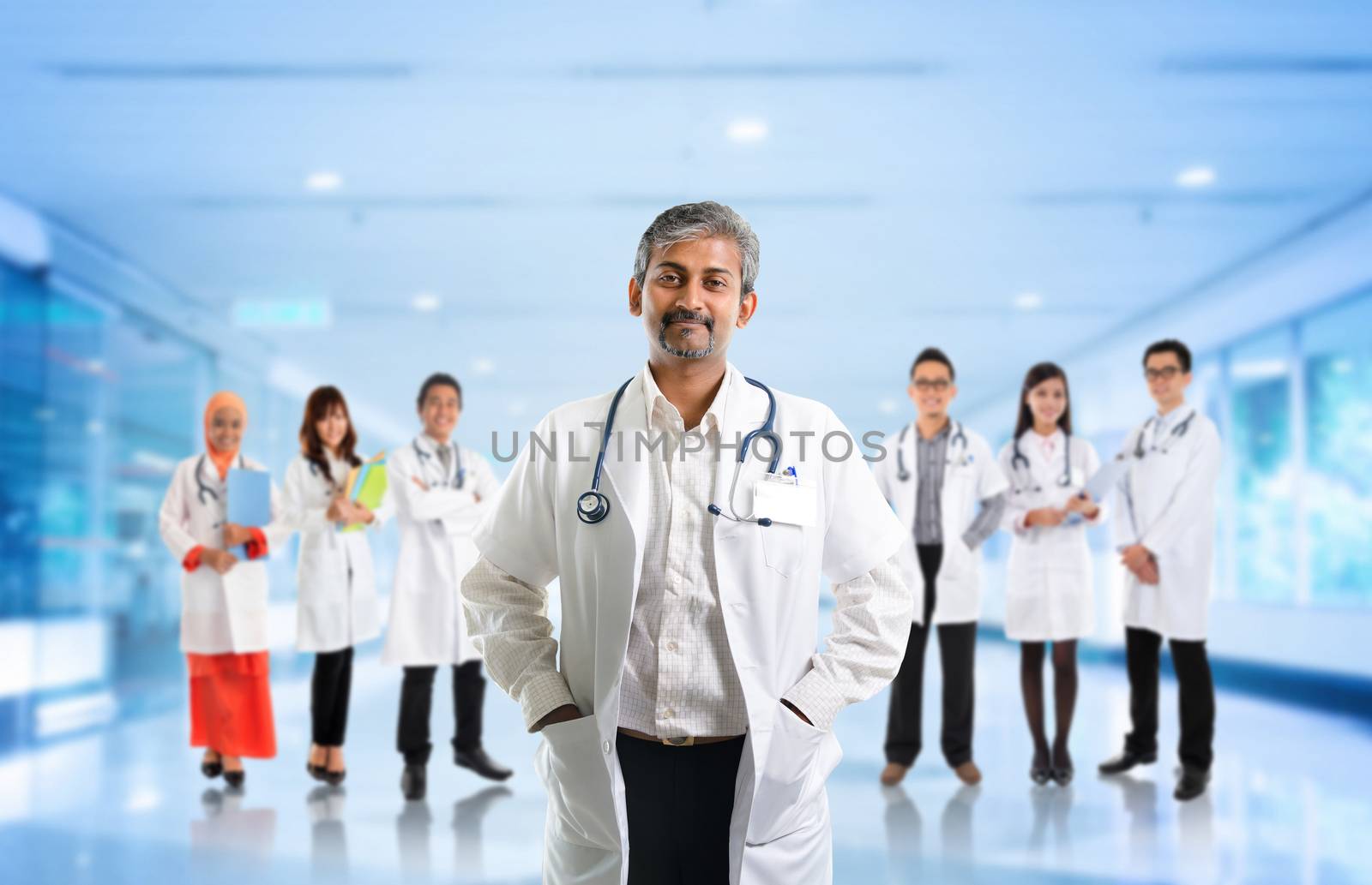 Multiracial diversity Asian medical team by szefei