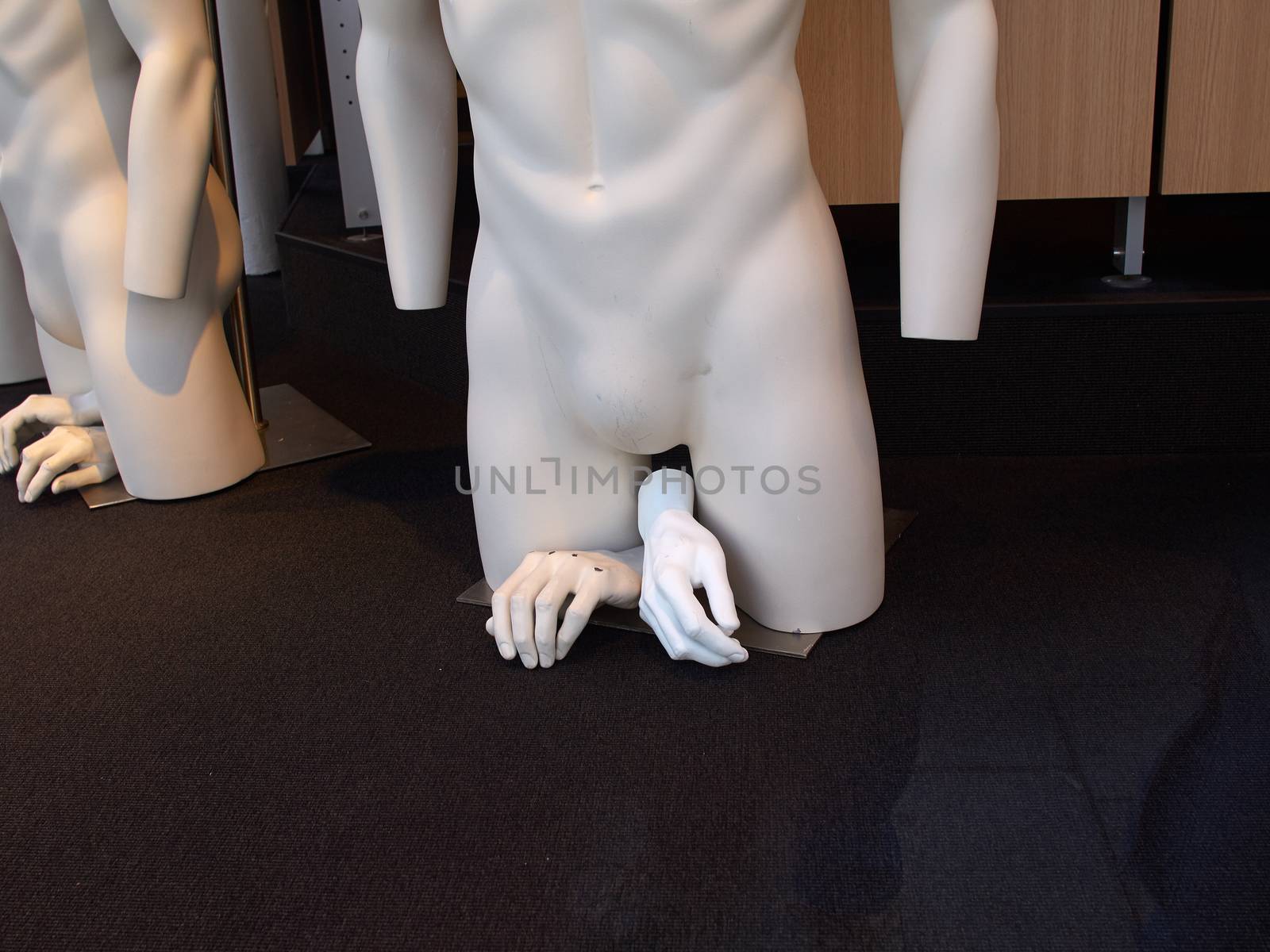 Male man  mannequin, manikin,  lay figure in a funny situation