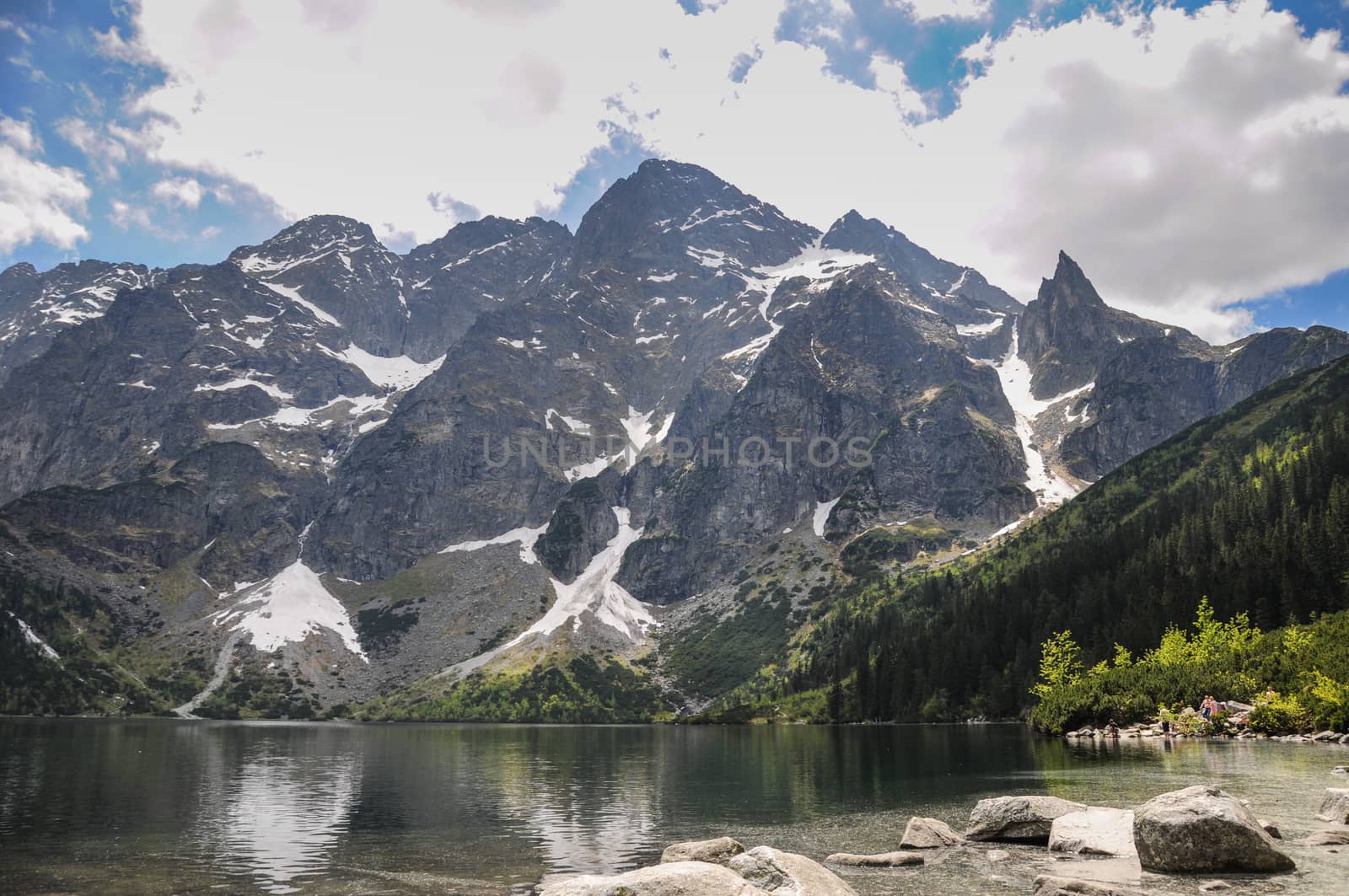 Landscape view over Polish Tatra  high mountains range famous tourist destination in Zakopane, Polish winter centre