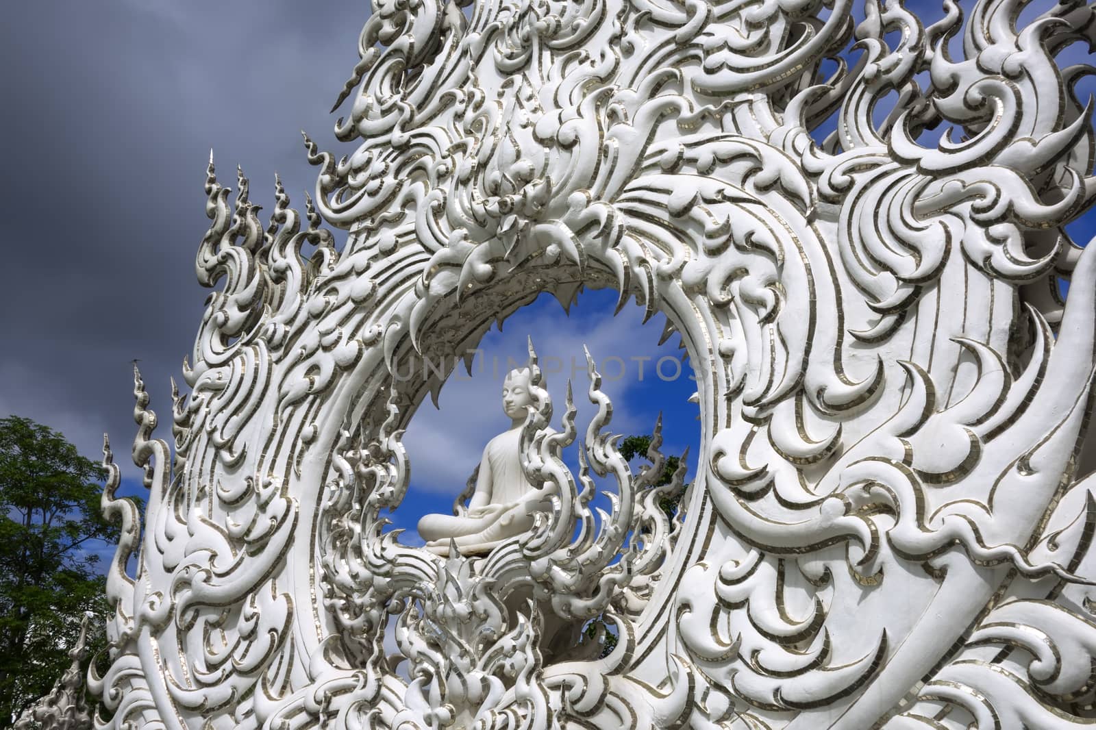 Wat Rong Khun, Architectural Details. Sitting Buddha. by GNNick