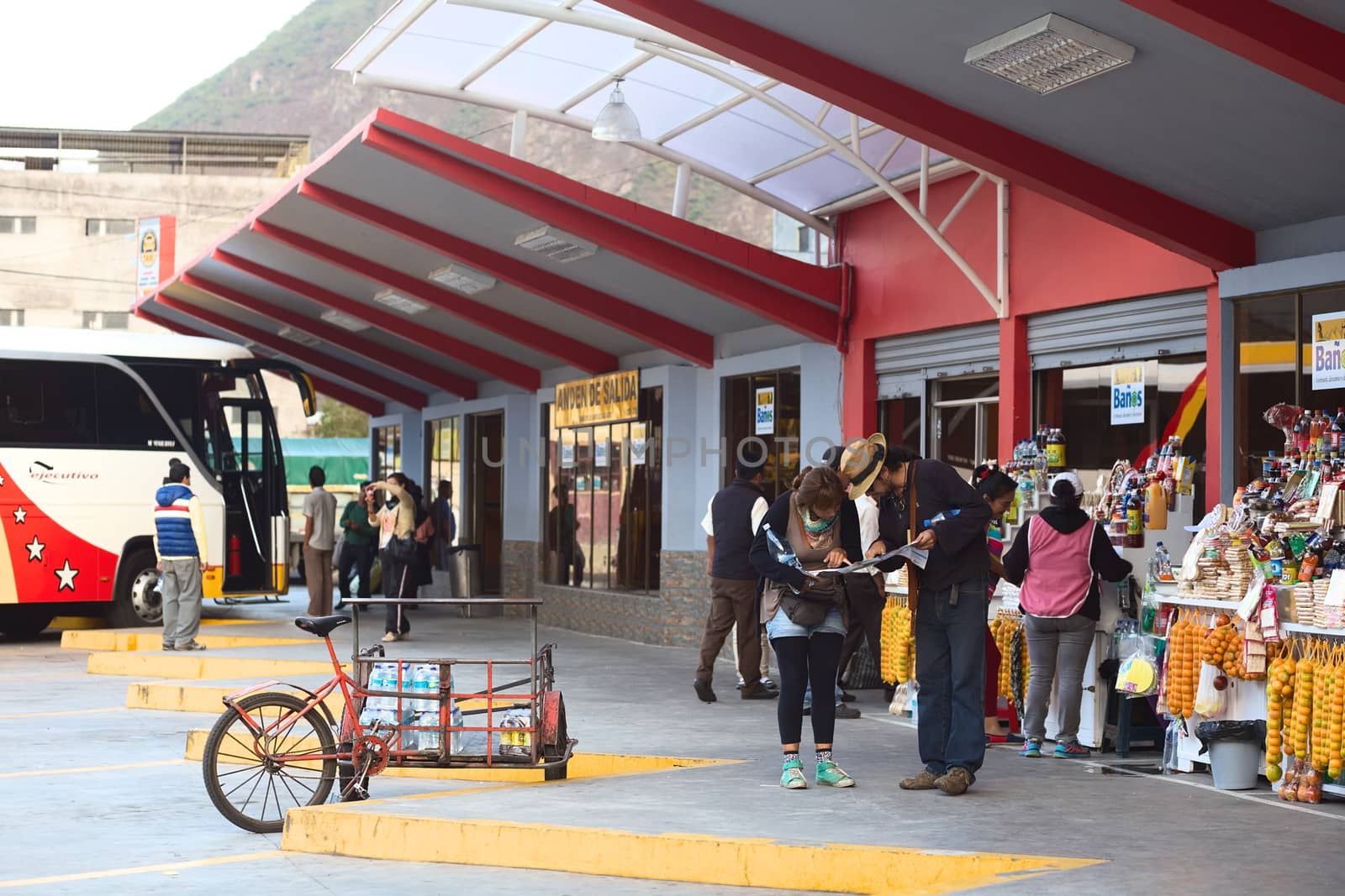 Bus Terminal in Banos, Ecuador by ildi