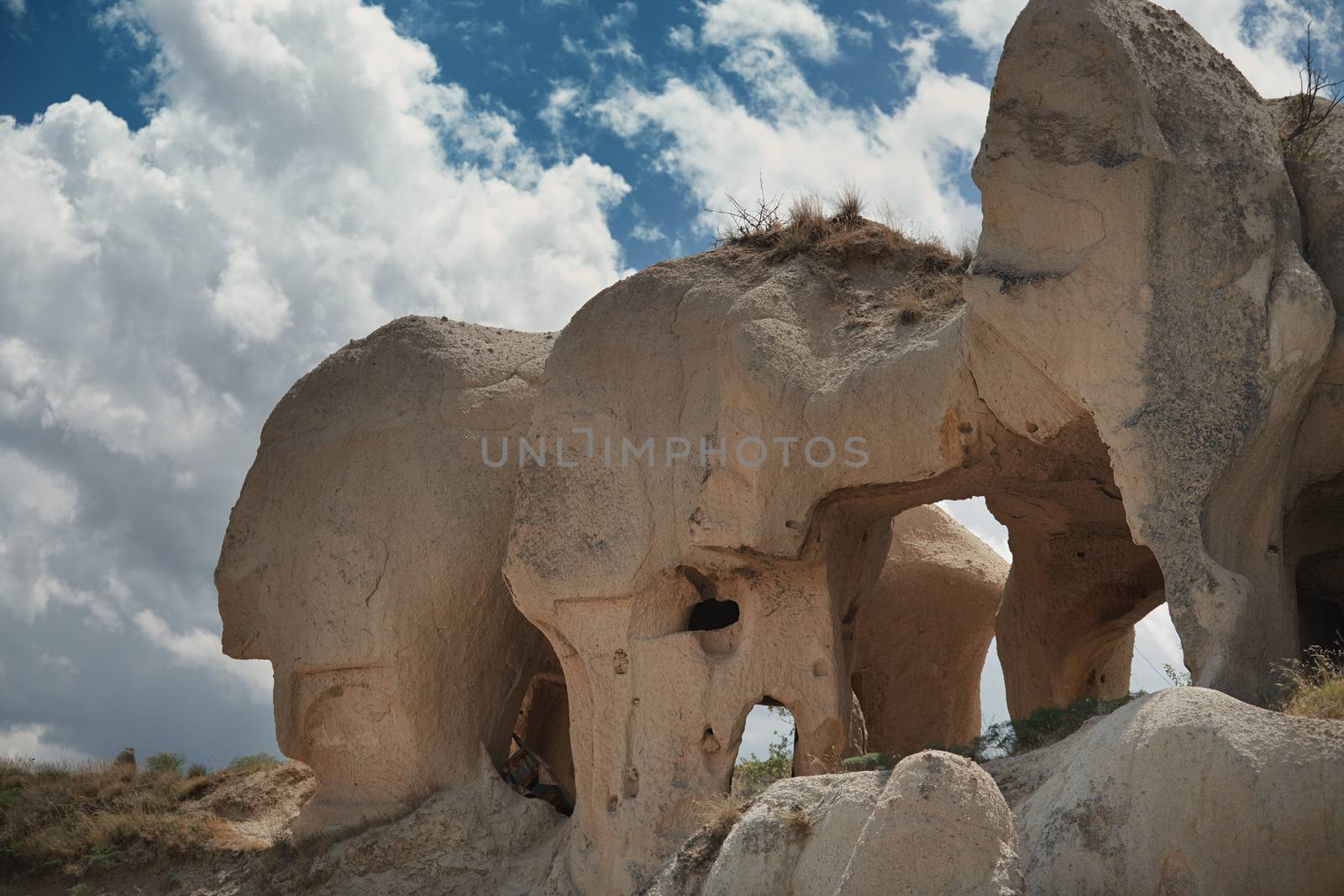 Weathered rocks in Cappadocia. Turkey