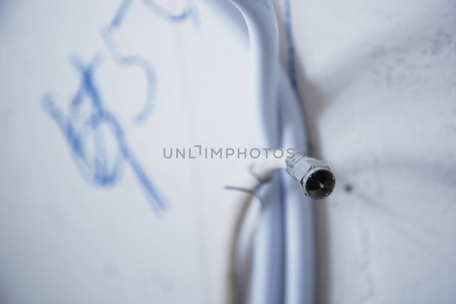 New cable installation at home. Horizontal photo