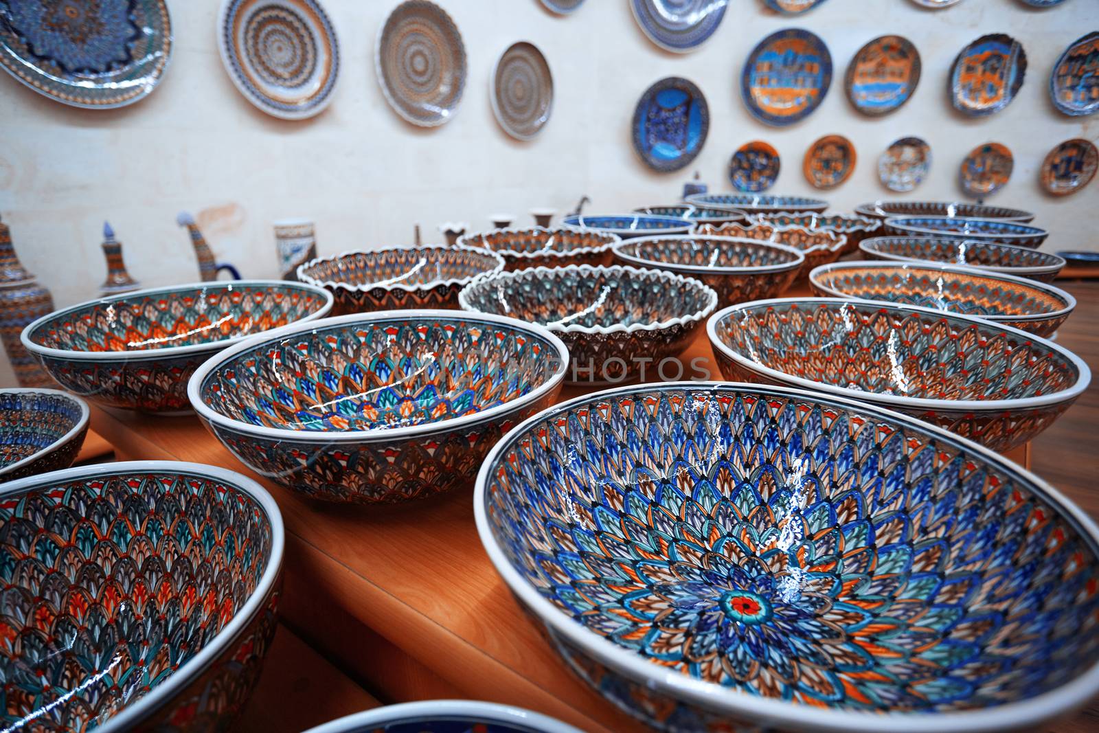 Ceramic art at pottery shop. Turkey