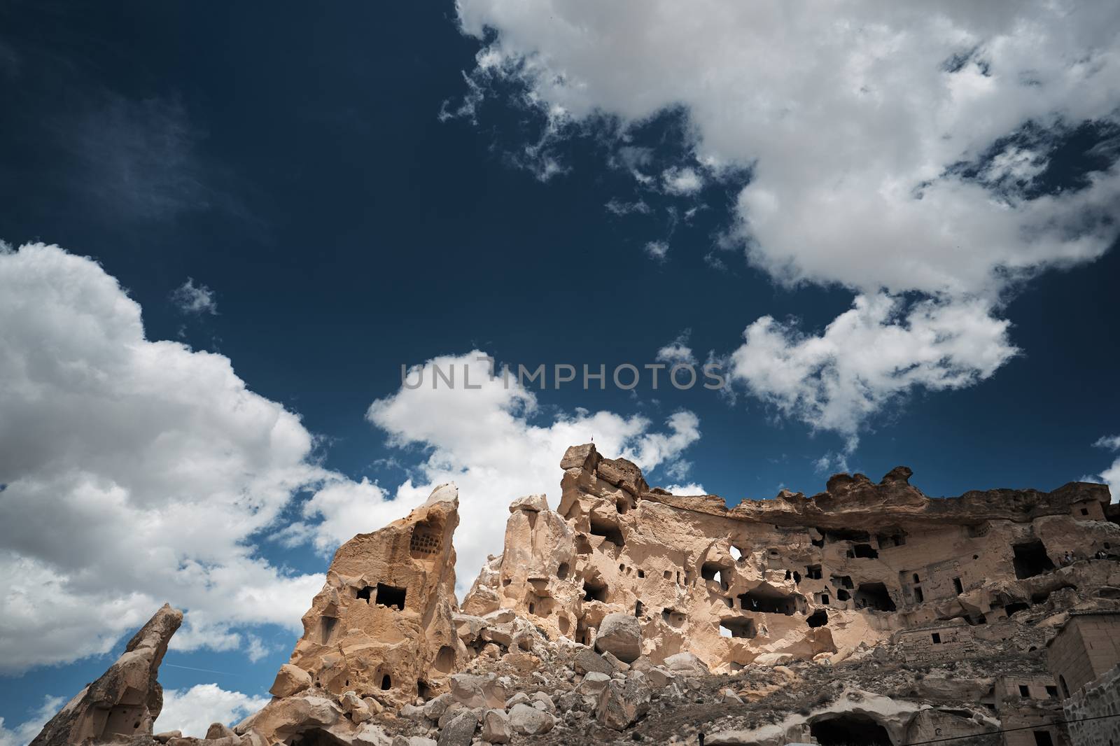 Ancient stone houses of Cappadocia, Turkey