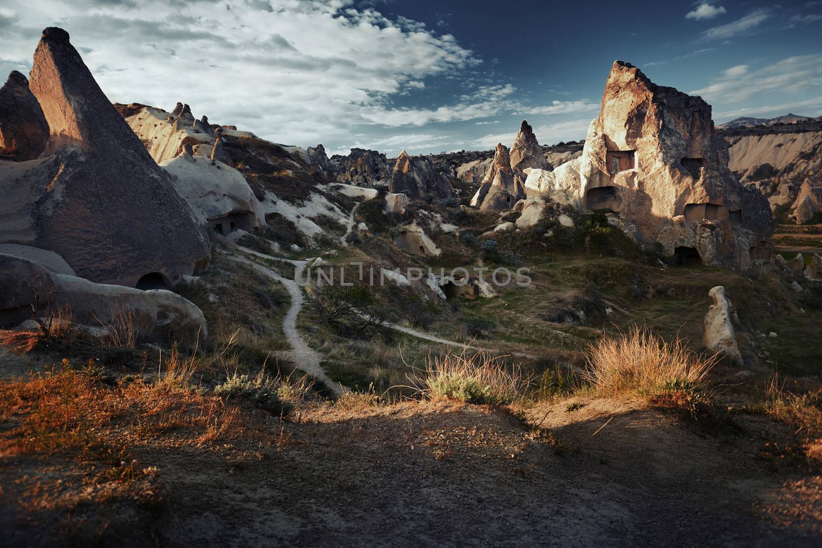 Ancient stone houses of Cappadocia, Turkey
