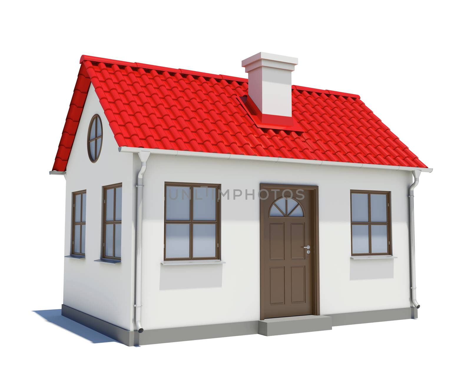 House with red roof by cherezoff
