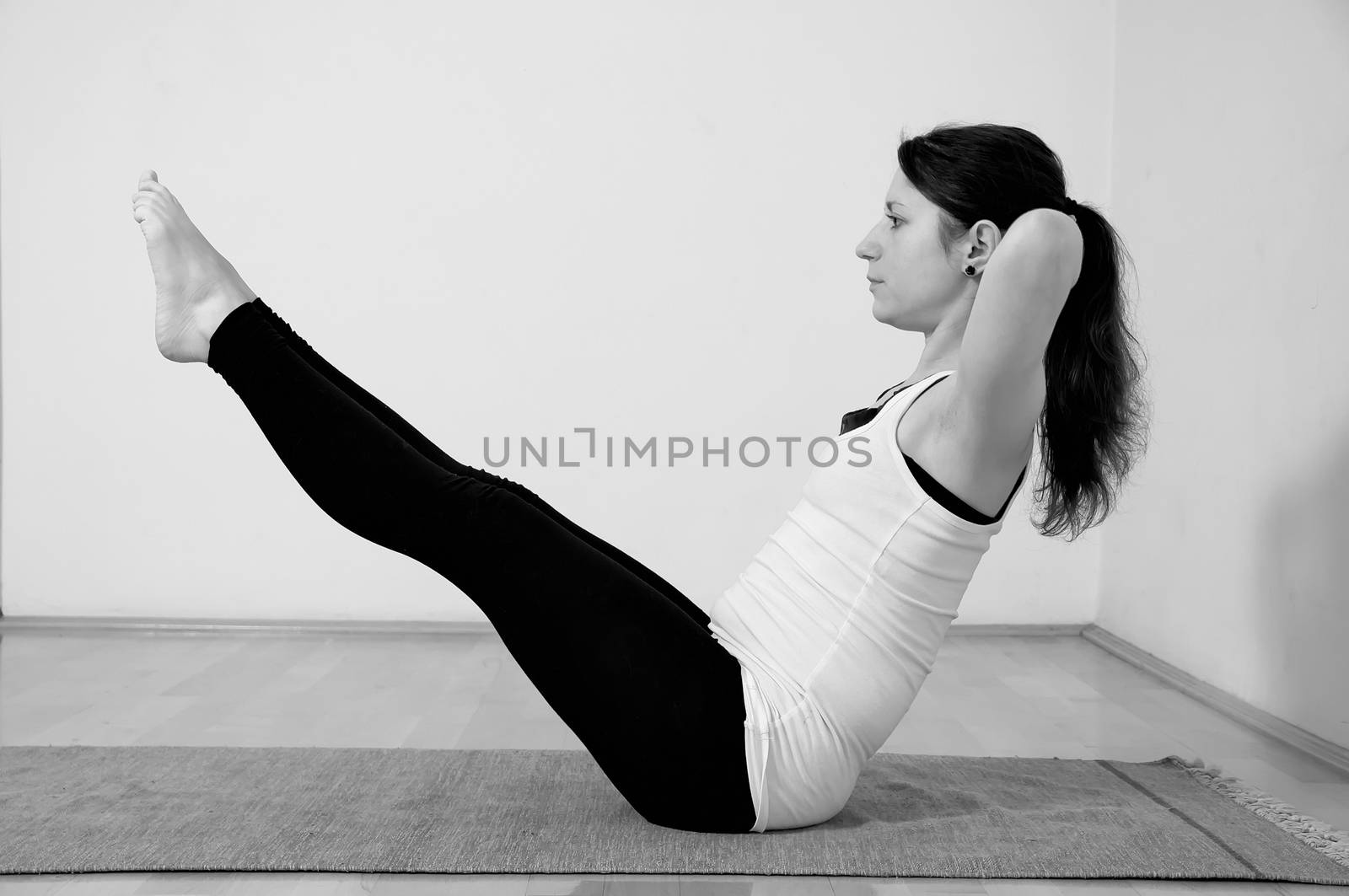 Young girl doing yoga pose
