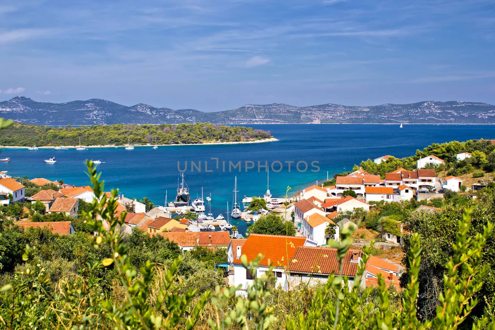 Island of Iz in Croatia waterfront view