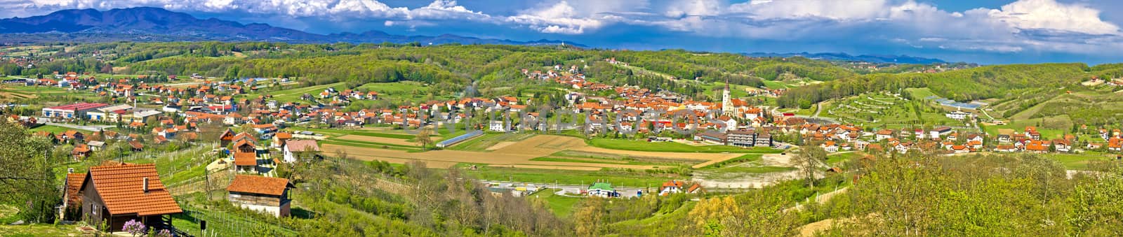 Zagorje green hills mega panorama, Marija Bistrica, Zagorje