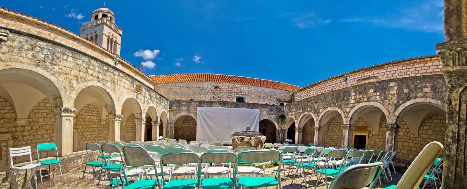 Franciscian monastery in Hvar panoramic view, Dalmatia, Croatia