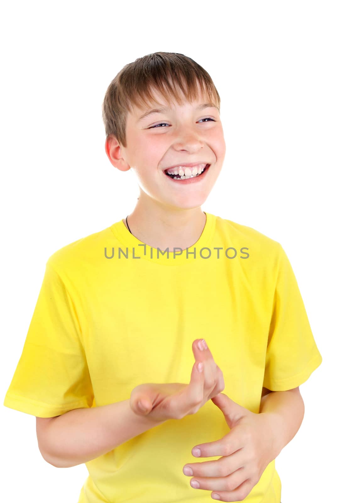 Cheerful Kid Isolated on the White Background