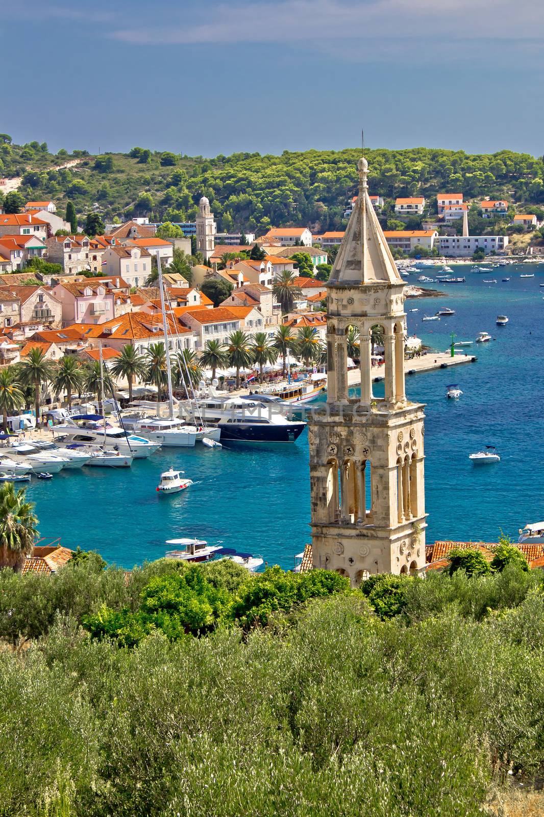 Town of Hvar yacht harbor, Dalmatia, Croatia