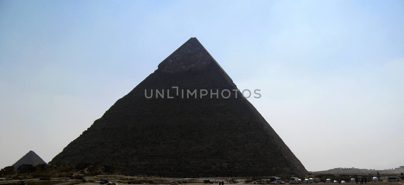 Pyramids in desert of Egypt in Giza