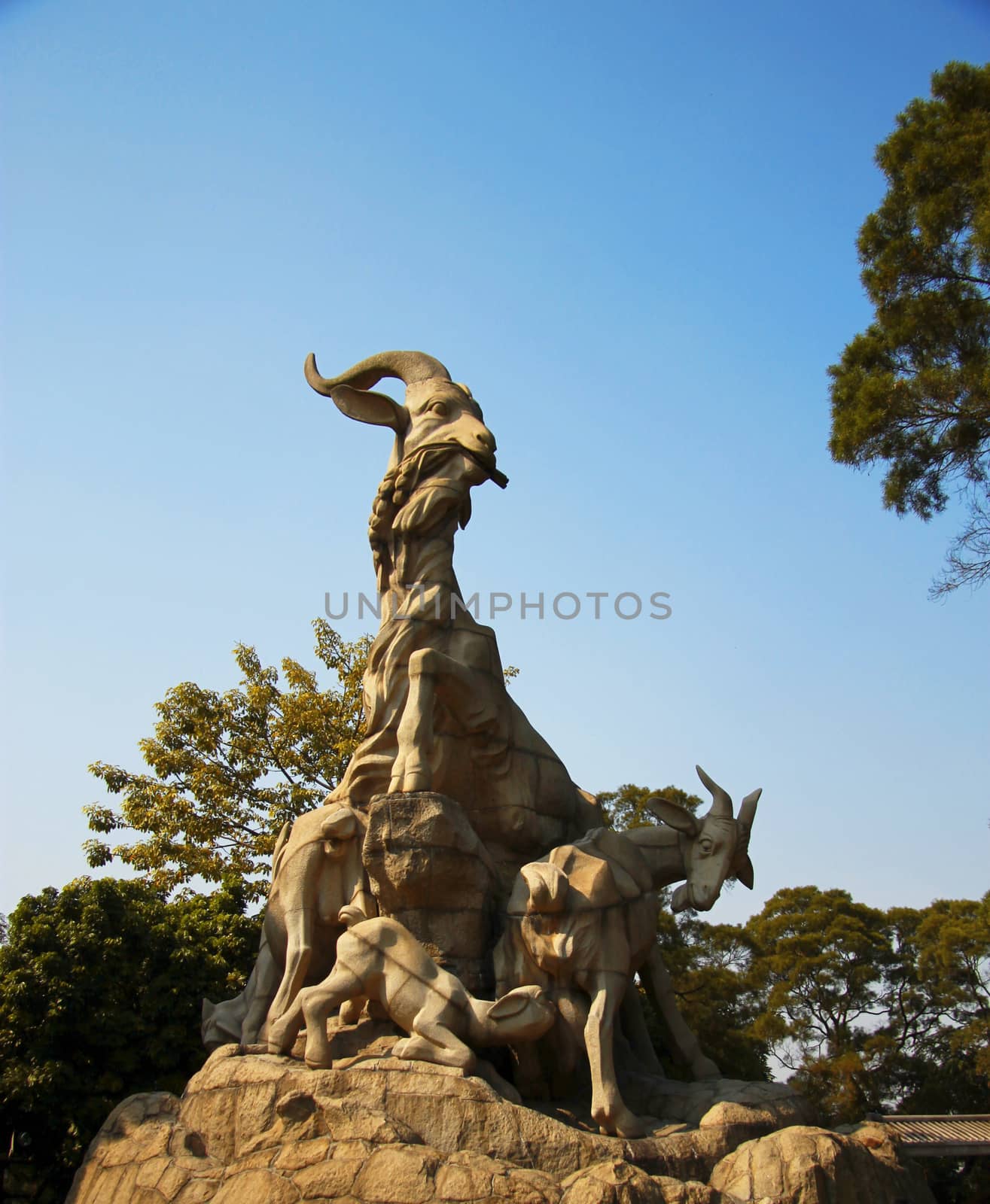 Five goats statue in Guangzhou city China