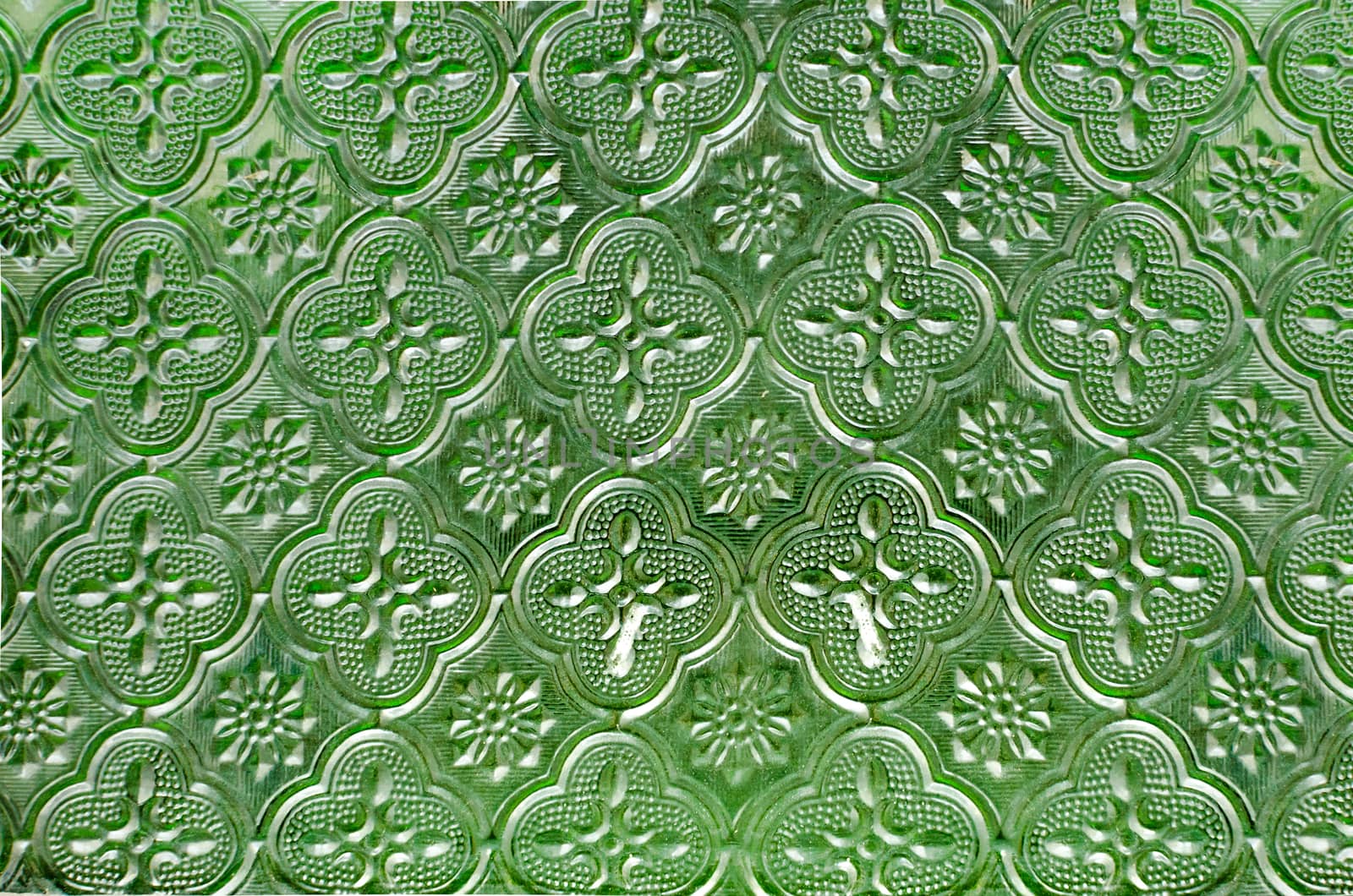 Sheet of glass texture, Green star Pattern for Window