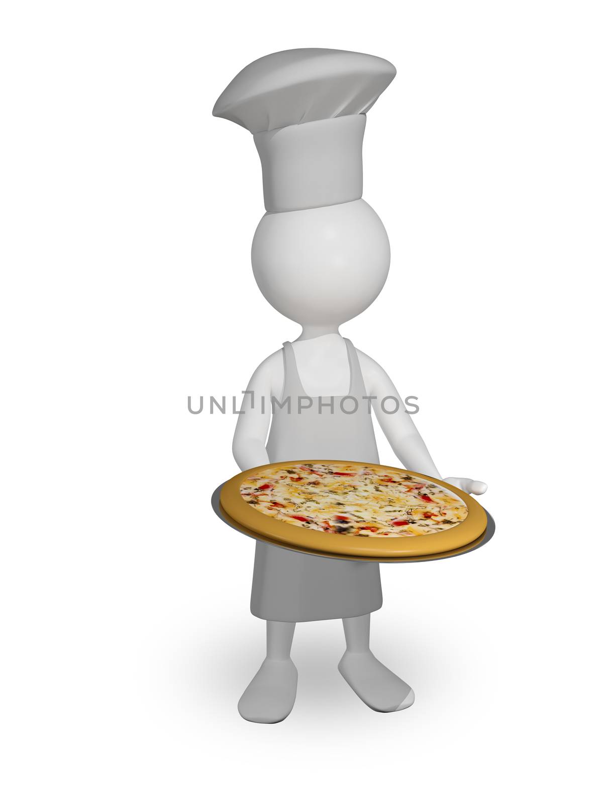 Chef with pizza by brux