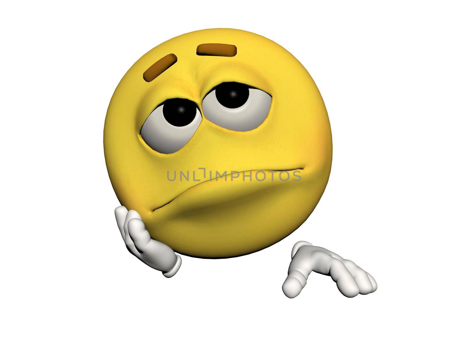 emoticon sad yellow and white
