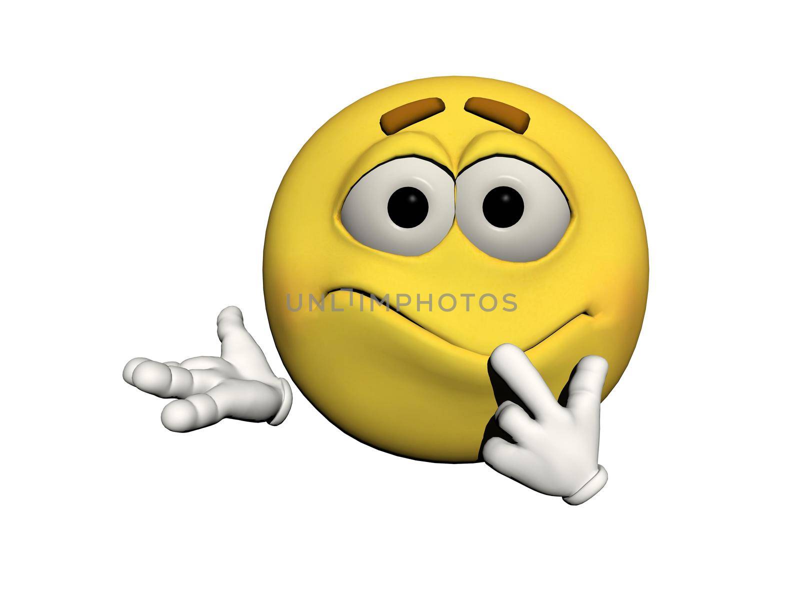 emoticon confused yellow and white