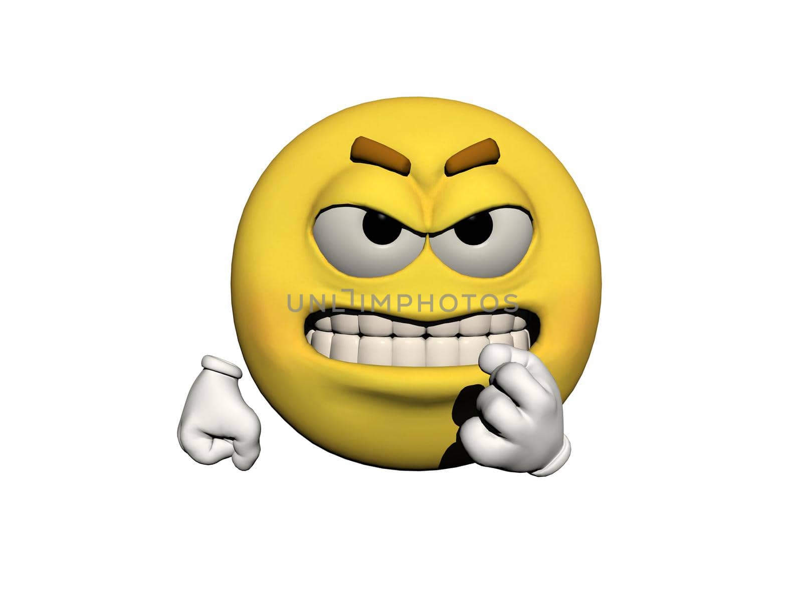 emoticon in fury yellow and white