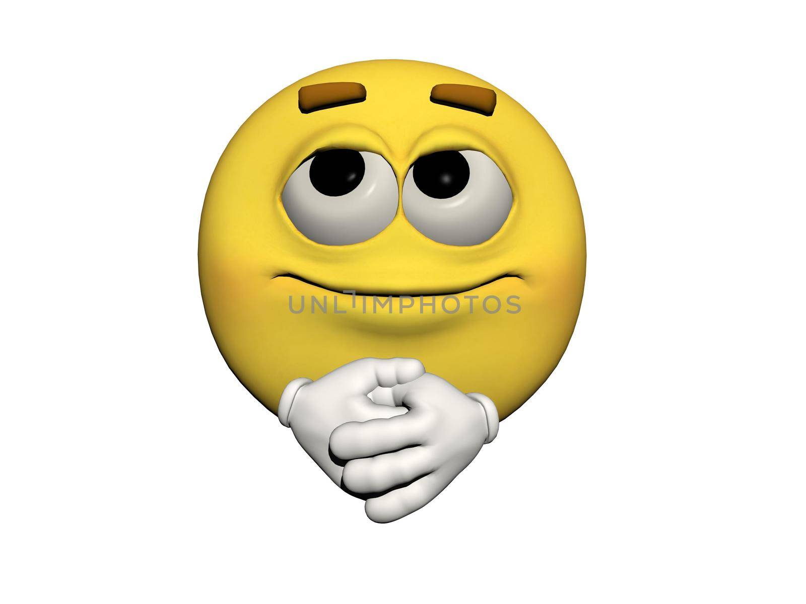 emoticon in reflexion yellow and white