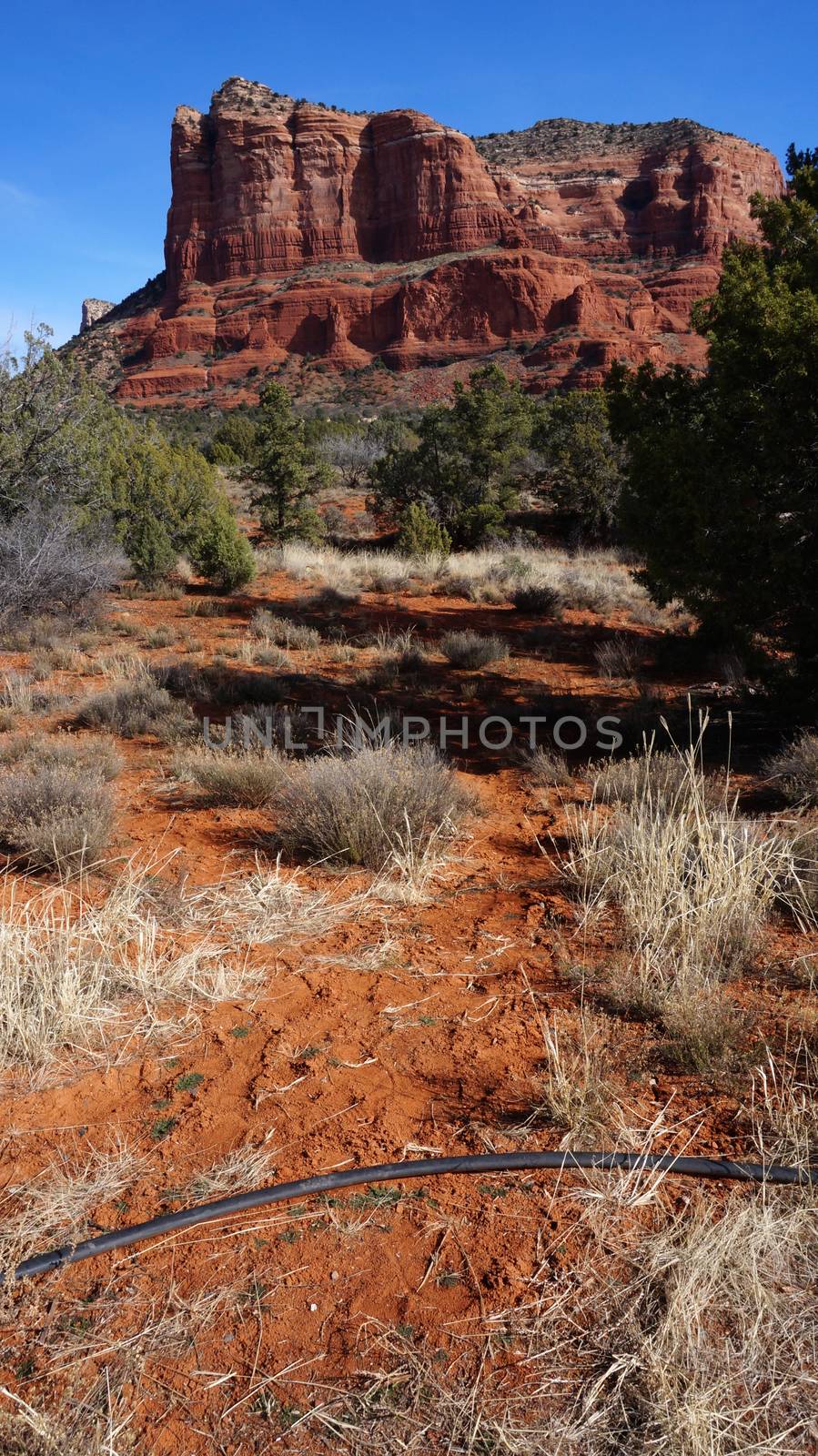 Bell Rock is a popular tourist attraction just north of the Village of Oak Creek, Arizona.