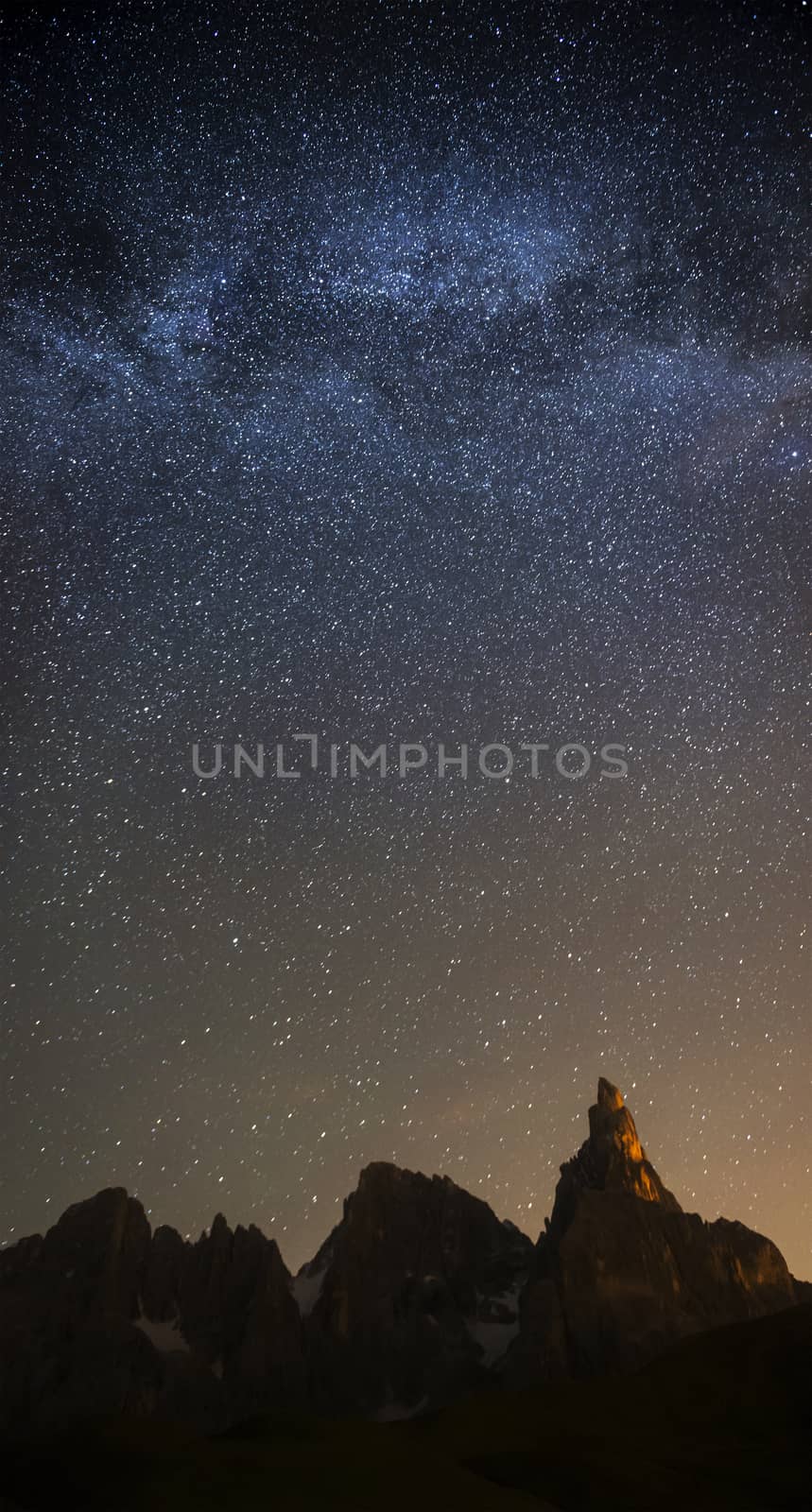 Milky Way over Pale di San Martino at the Rolle Pass