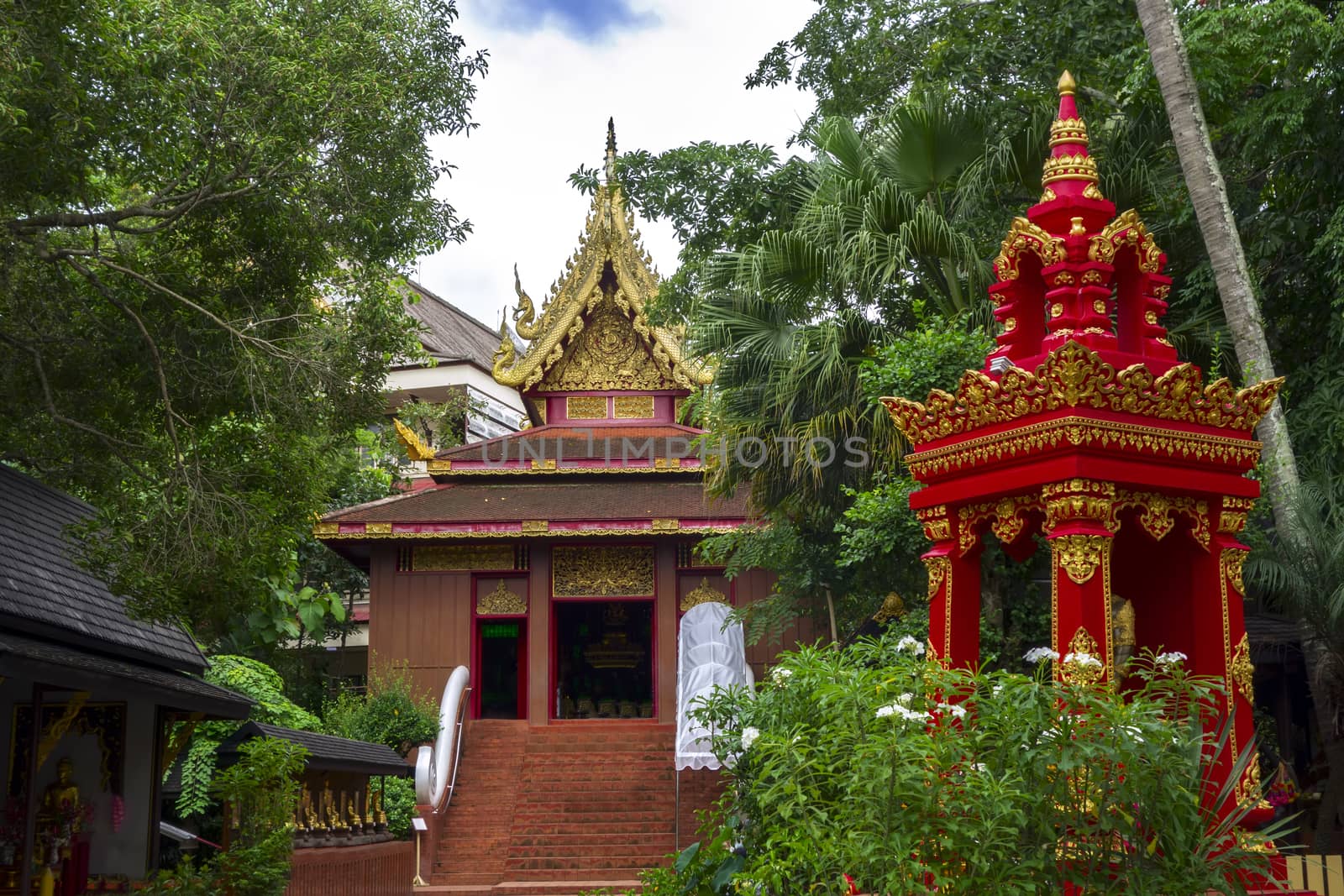 Way to Haw Phra, under the Golden Bamboo, at Wat Phra Kaew, Chiang Rai