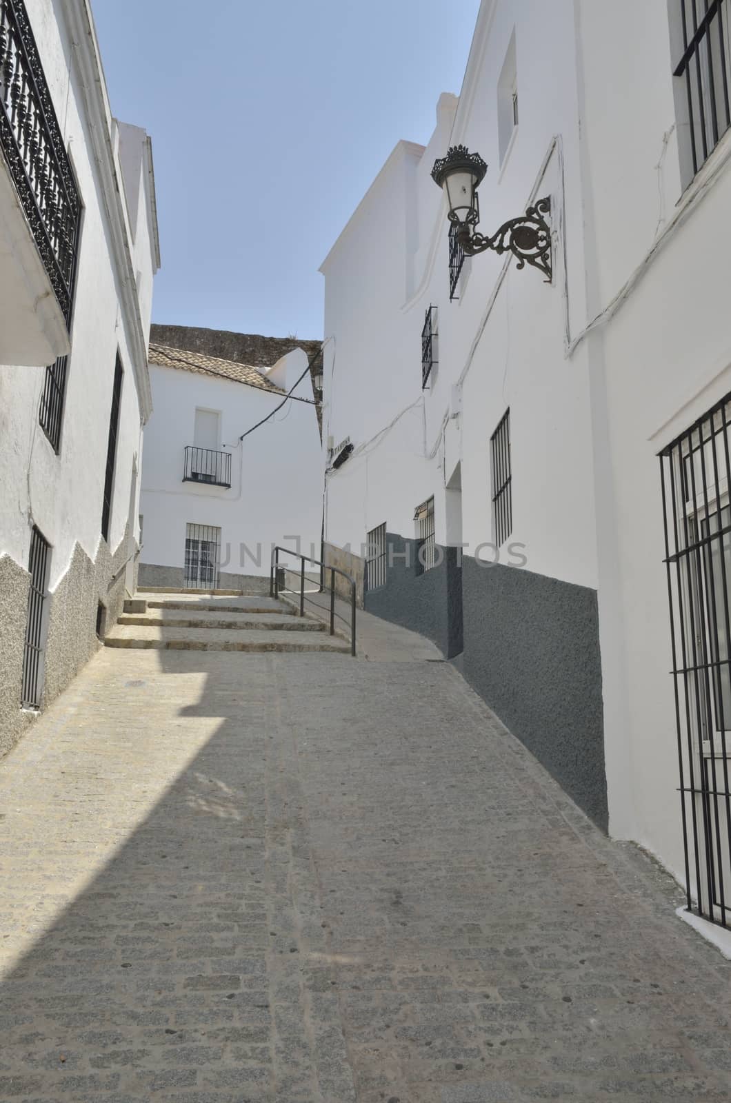 Street in the villlage of Medina Sidonia, a white town of the province of Cadiz, Andalusia, Spain