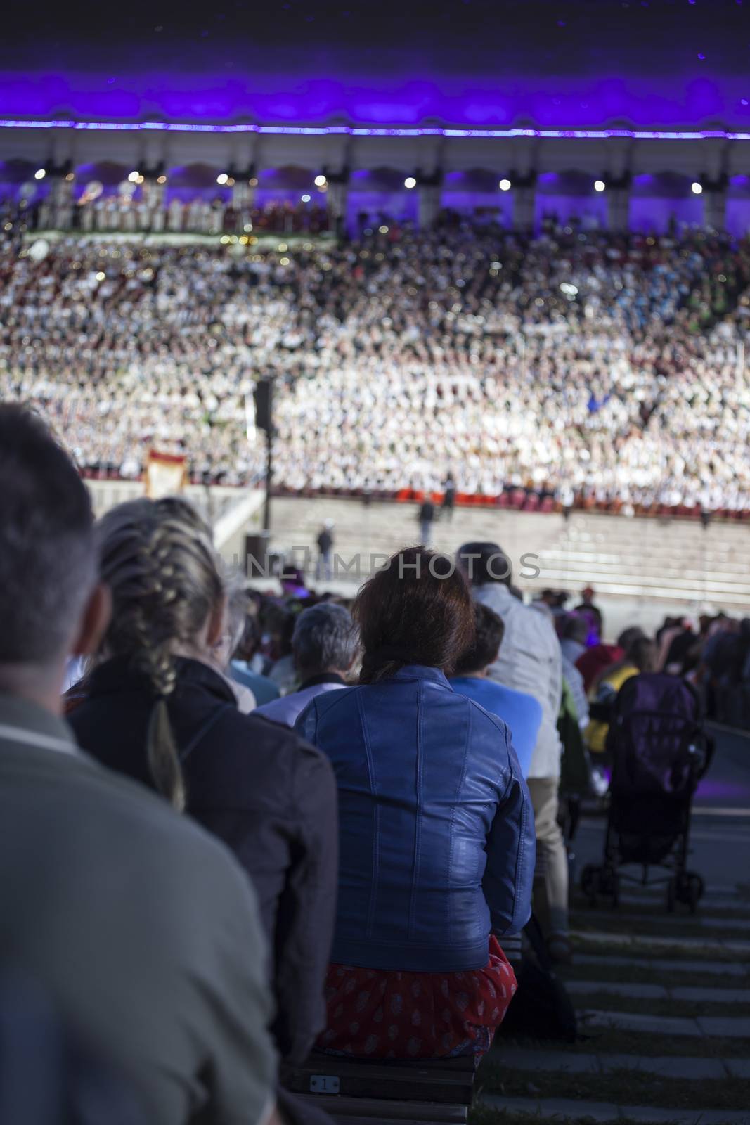 Spectators at The Latvian National Song and Dance Festival Grand Finale concert "Ligo!"